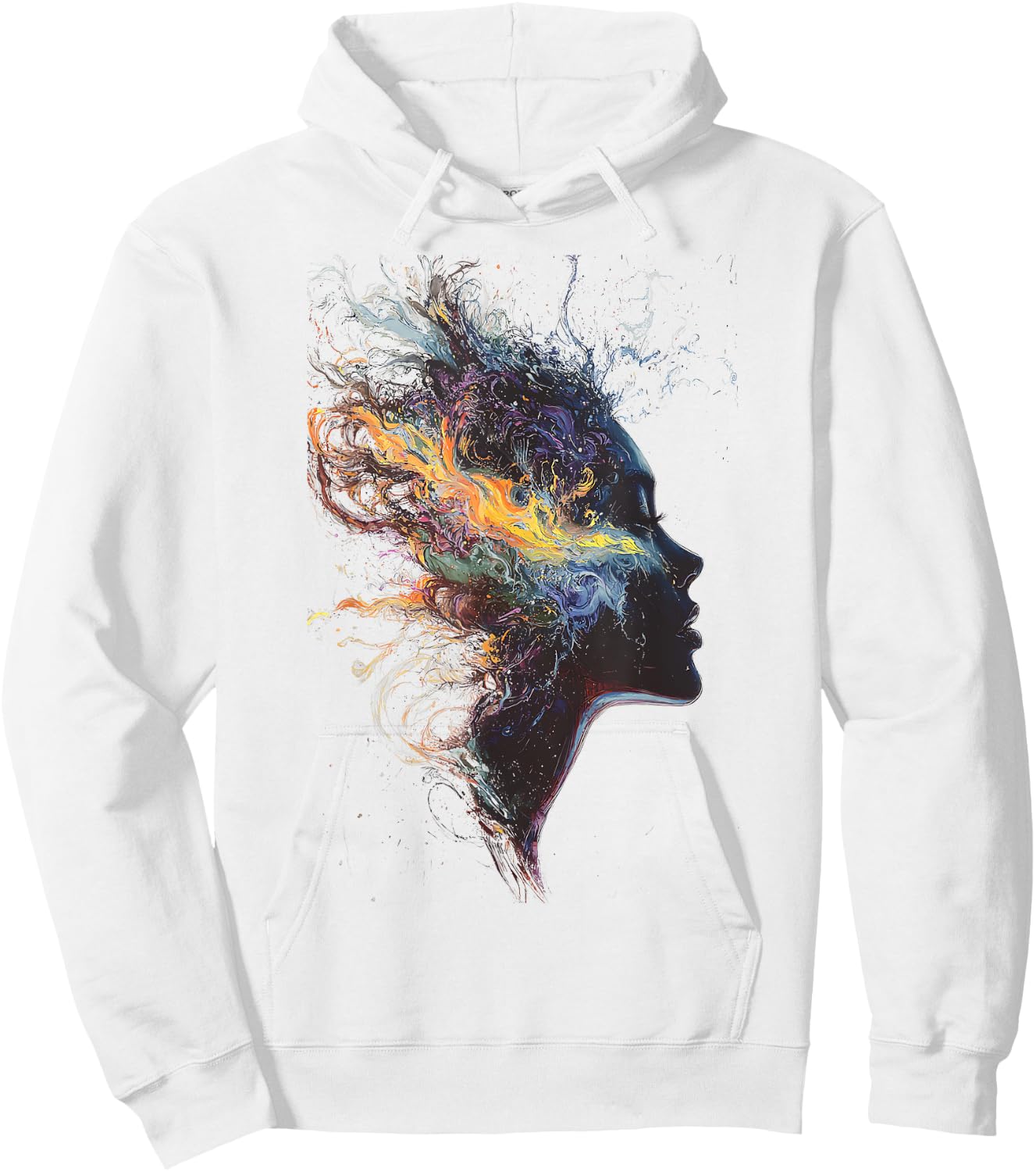 Graphic Design Artistic Colorful Abstract Woman Face Design Hoodie - Hoodie | White