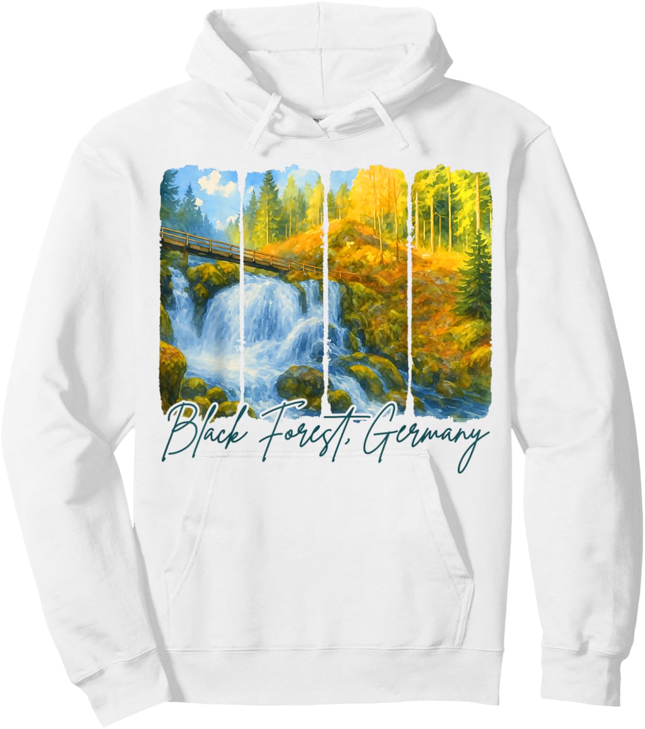 Black Forest Germany Travel Brushstroke Black Forest Trip Hoodie - Hoodie | White