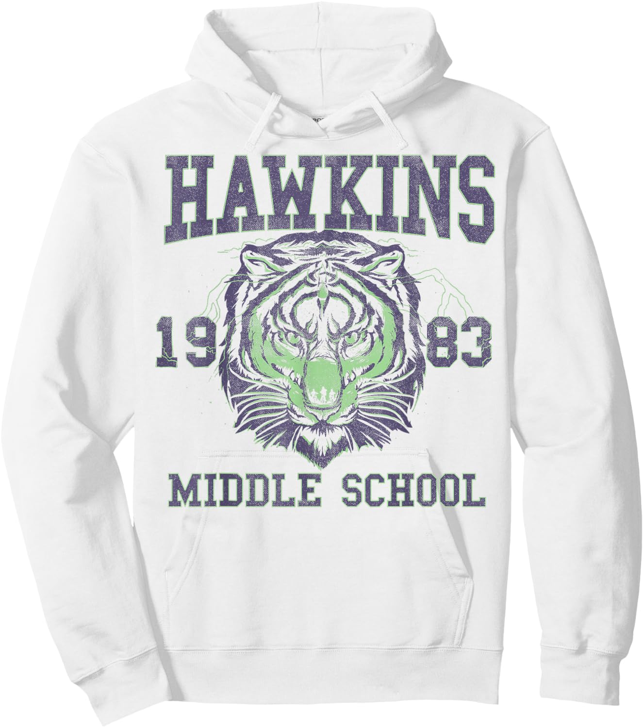 Netflix Stranger Things Hawkins Middle School 1983 Tiger Hoodie - Hoodie | White