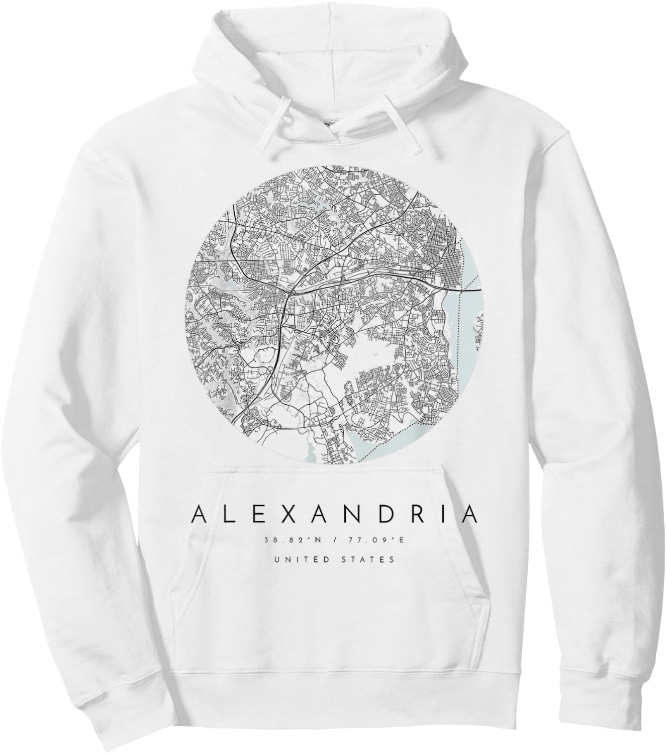 Alexandria Virginia VA Coordinates map hometown Hoodie - Hoodie | White