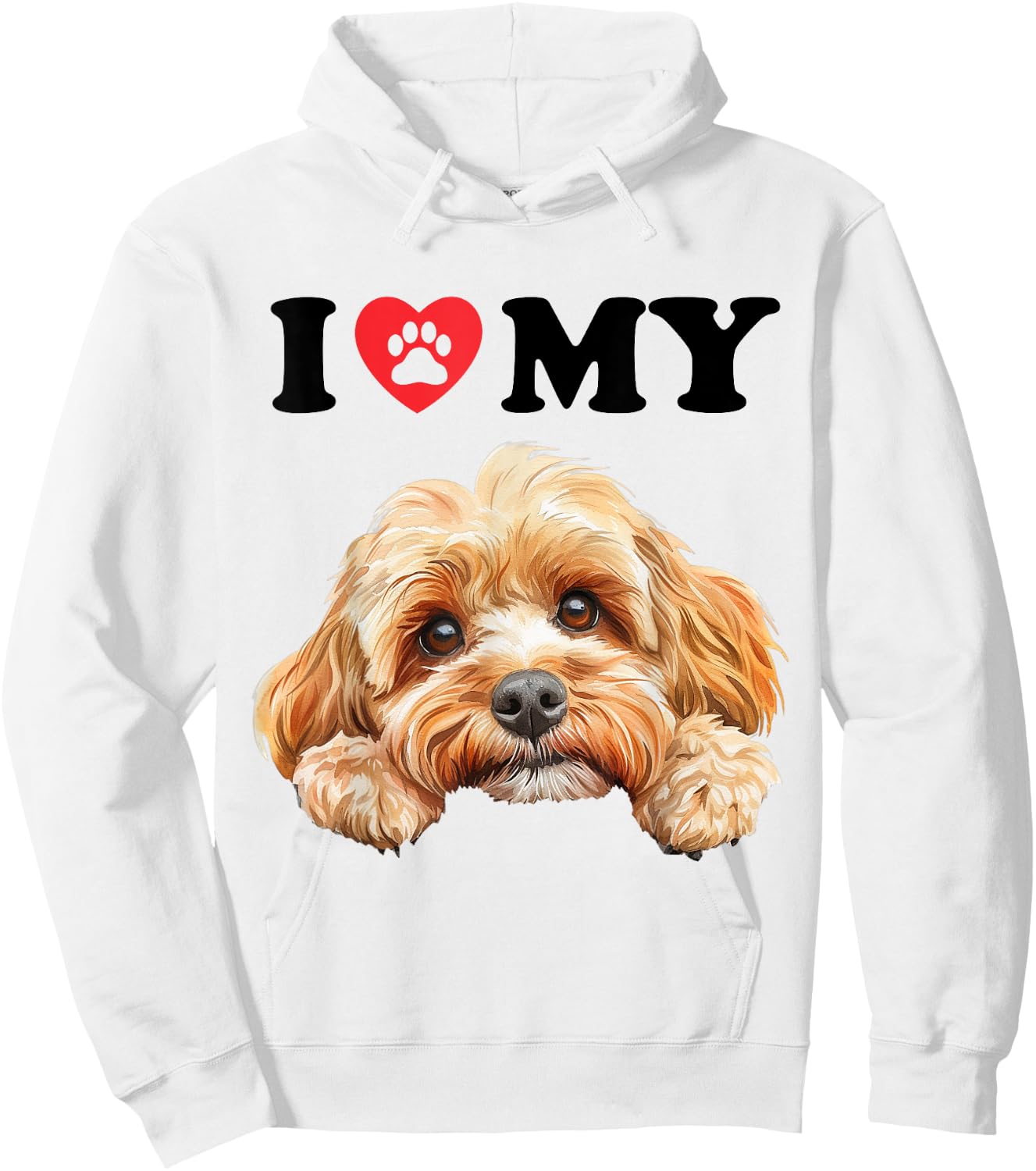 Cockapoo I Heart My Dog Funny Dog Lover Men Women Kids Hoodie - Hoodie | White
