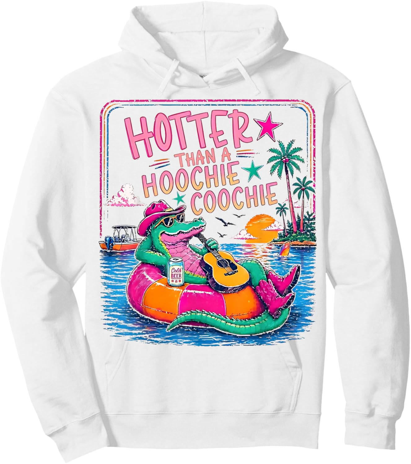 Hotter Than A Hoochie Coochie Funny Gator Summer Alligator Hoodie - Hoodie | White
