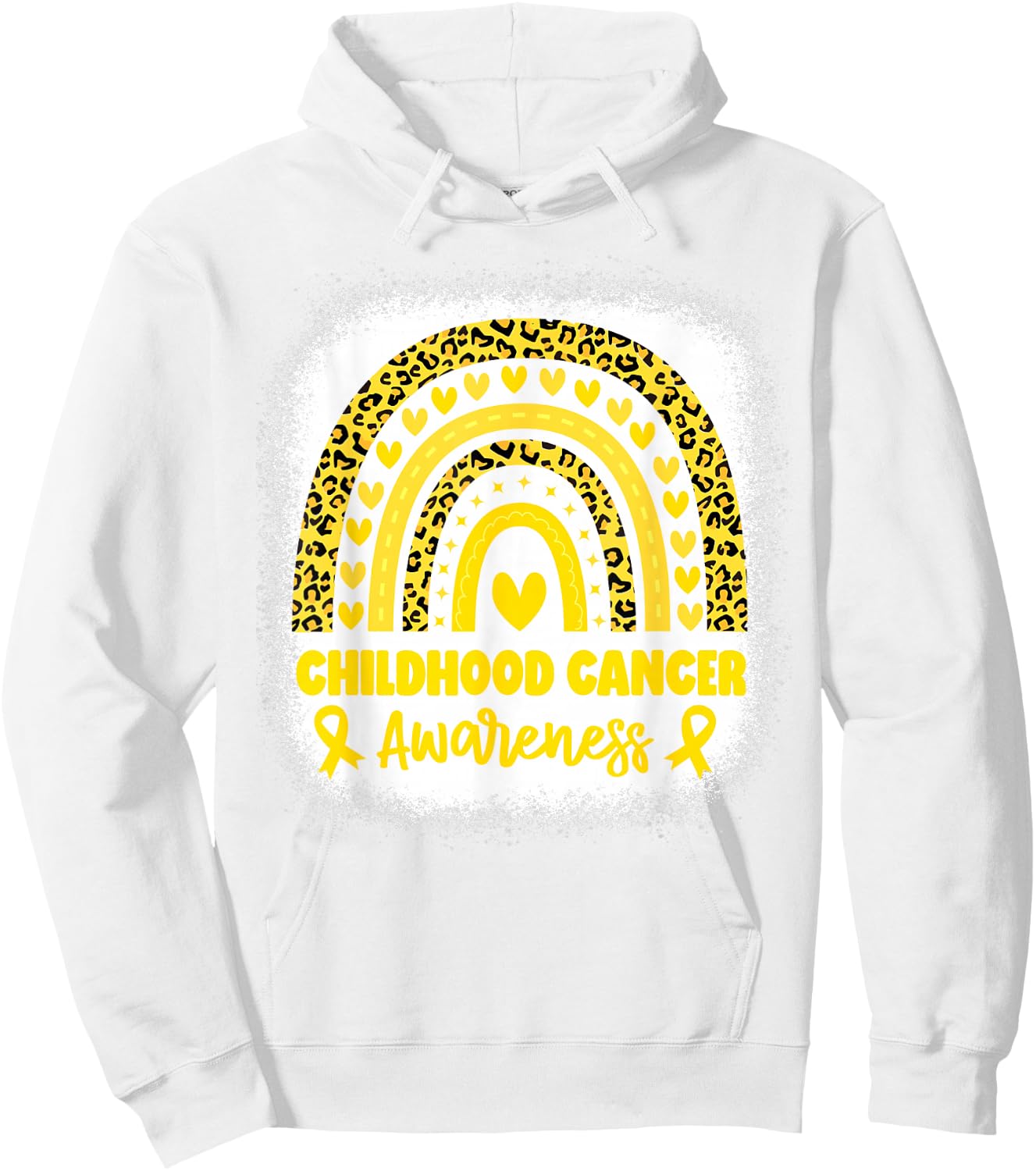 Childhood Cancer awareness Gold Rainbow Childhood Cancer Hoodie - Hoodie | White