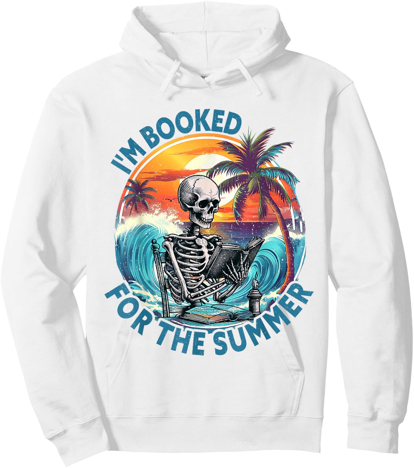 I'm Booked For Summer Book Reader Librarian Vacation Vintage Hoodie - Hoodie | White