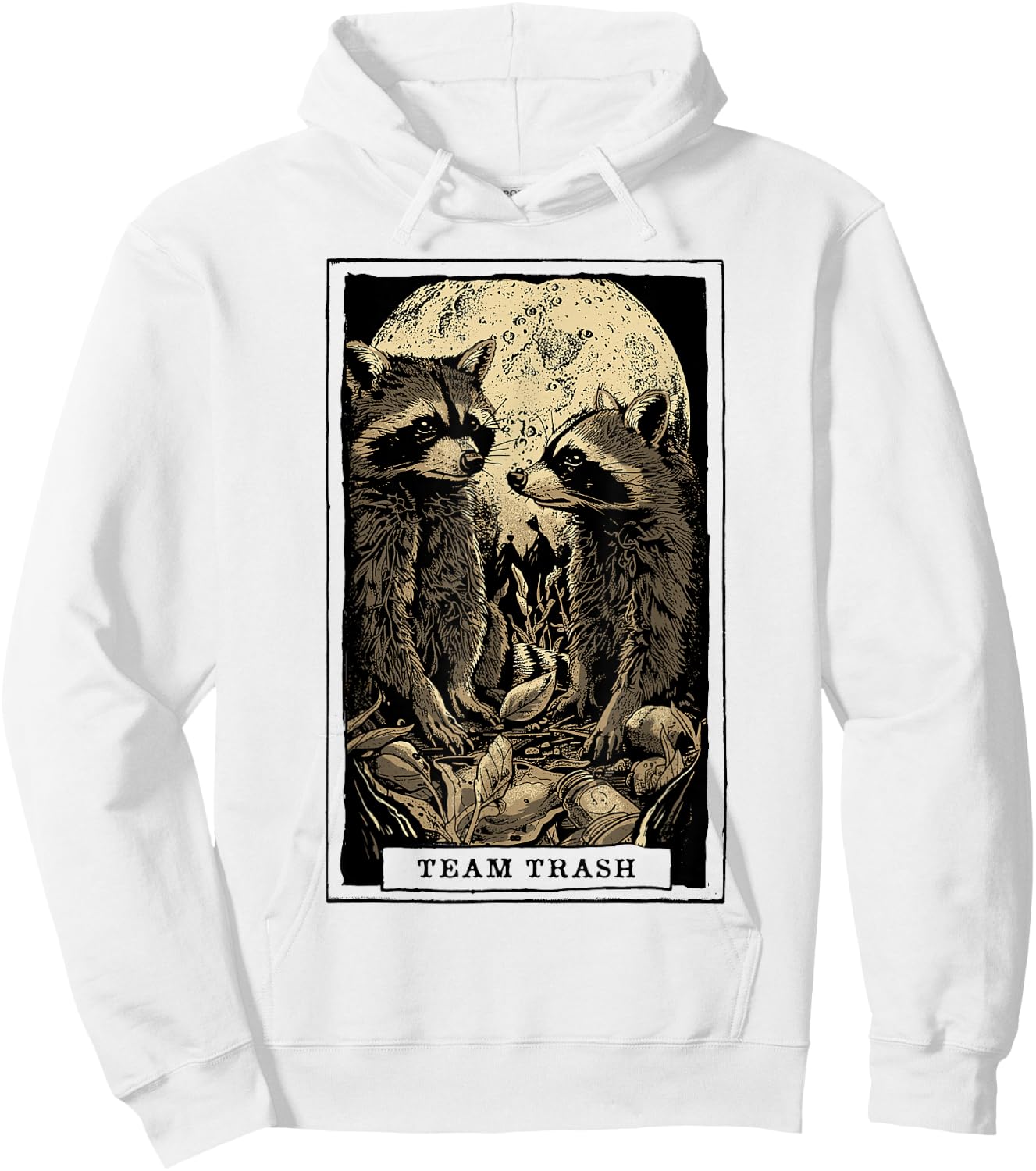 Tarot Card Shirt Raccoon Team Trash Major Arcana Tarot Card Hoodie - Hoodie | White