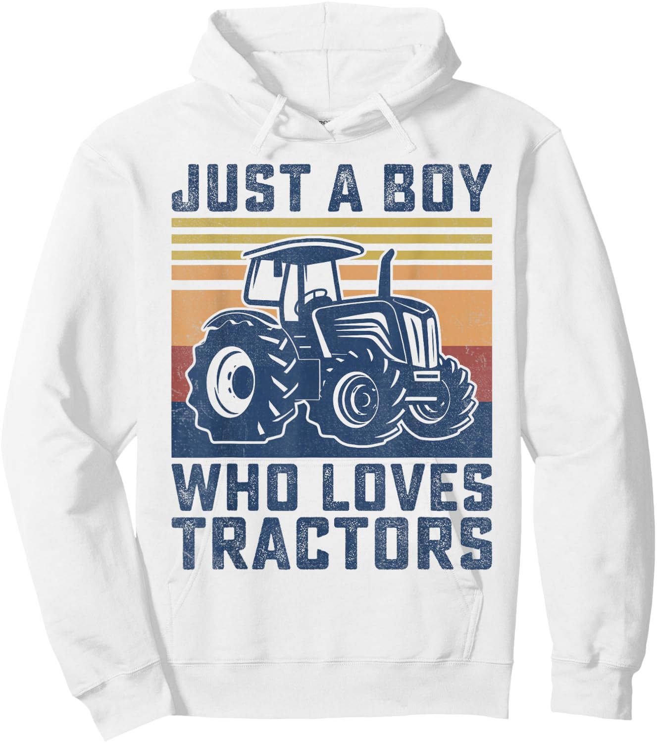 Kids Farm Just A Boy Who Loves Tractors Farmer Toddler Boys Hoodie - Hoodie | White