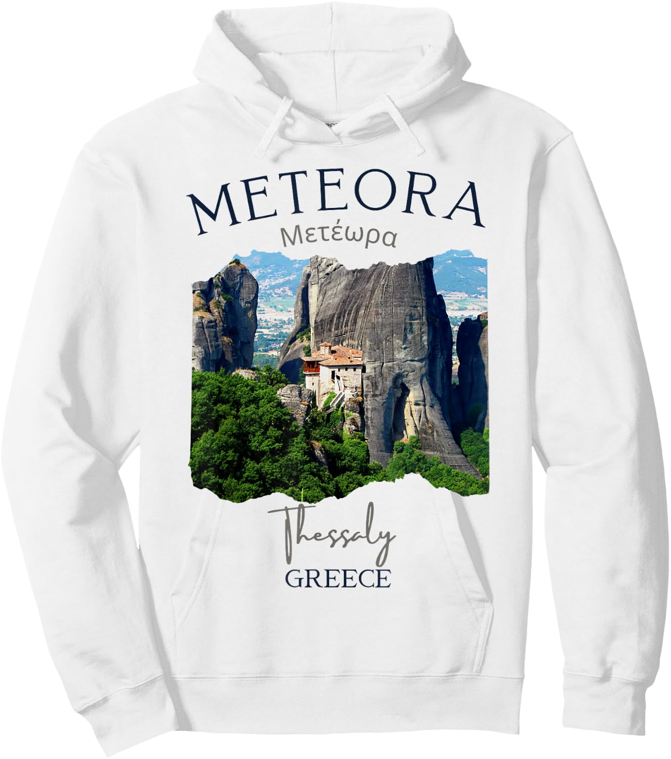 Meteora Greece Vacation Men Kids Travel Souvenir Hoodie - Hoodie | White