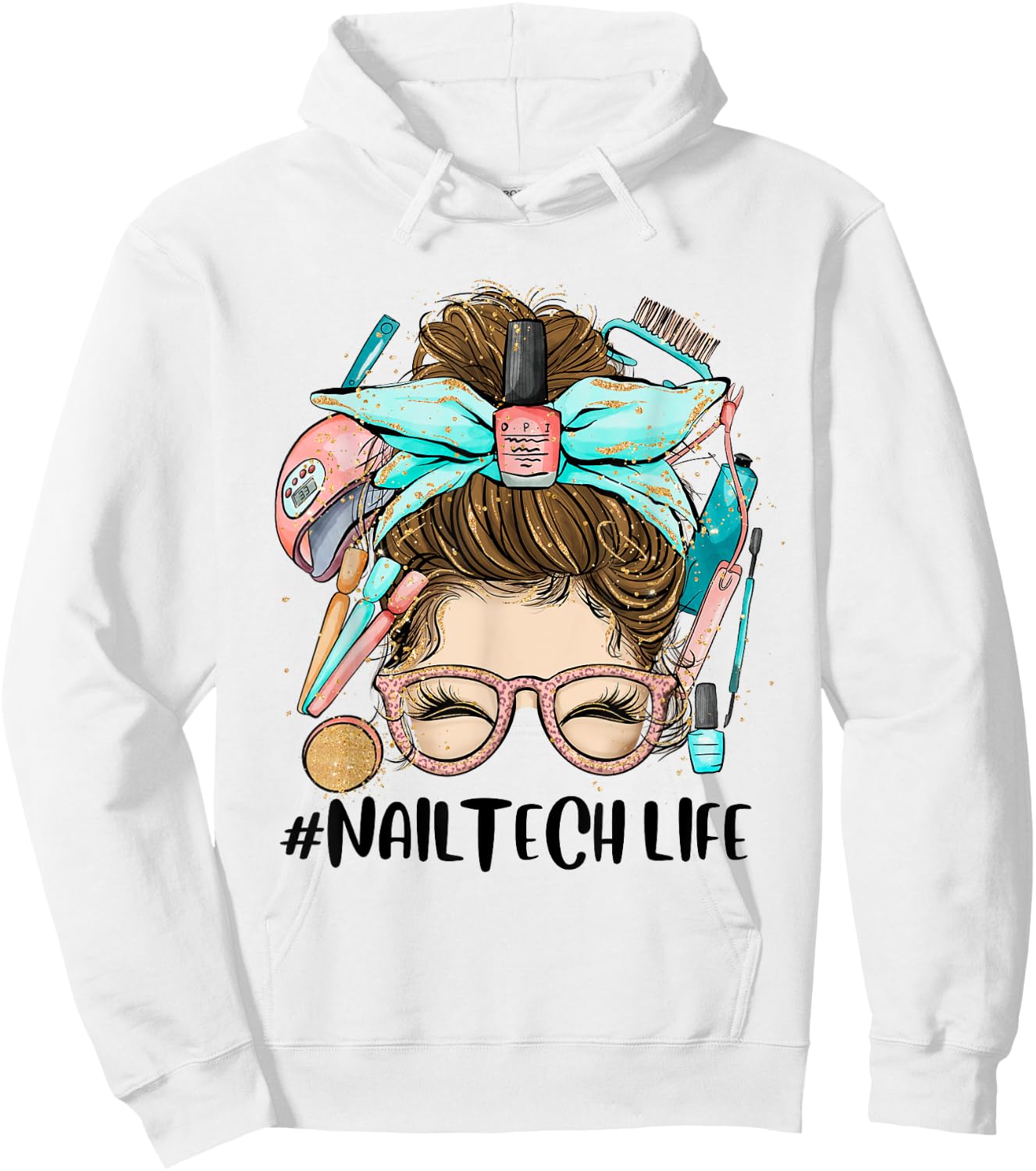 Manicurist Nail Tech Life Nail Hustler Artist Technician Hoodie - Hoodie | White