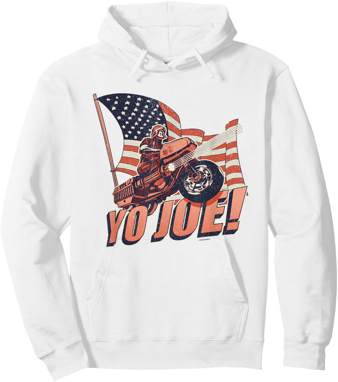 G.I. Joe Americana Yo Joe! Classic Vintage Big Chest Poster Hoodie - Hoodie | White