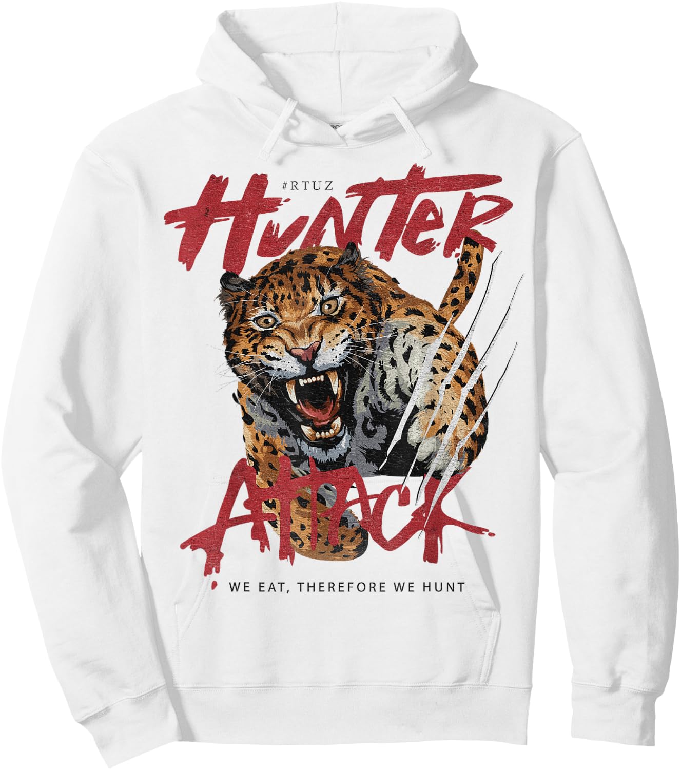 Hip Hop Y2K Vintage Hipster Edgy Urban Streetwear Tiger Women Kids Hoodie - Hoodie | White
