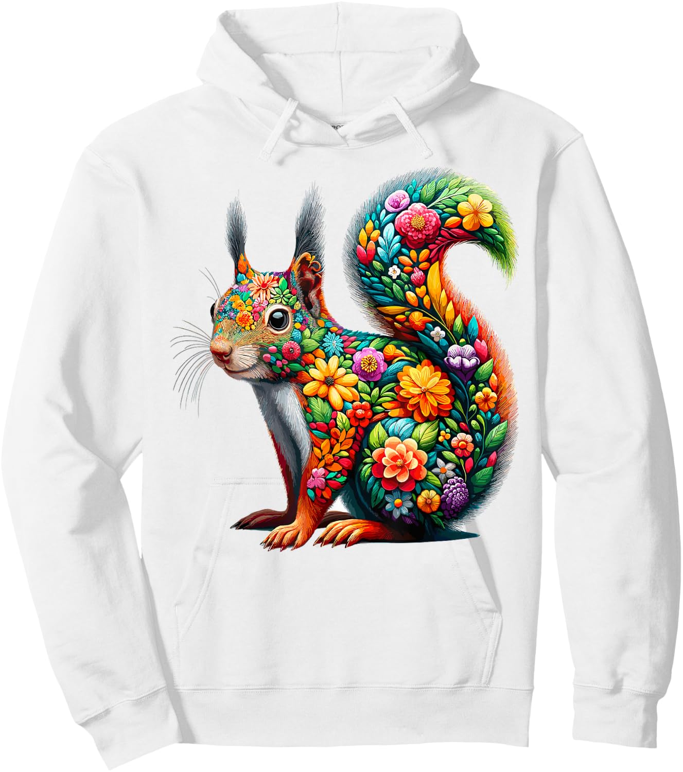Floral Aesthetic Squirrel Lover Shirt Squirrel Hoodie - Hoodie | White