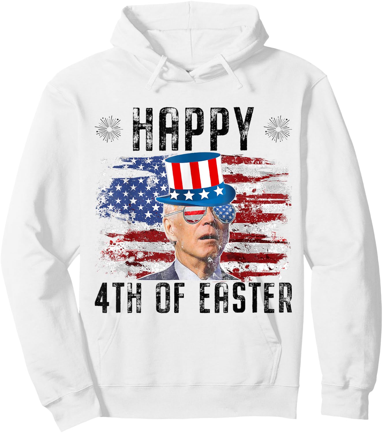 Joe Biden 4th Of July Happy Easter 4th Of July US Flag Men Hoodie - Hoodie | White