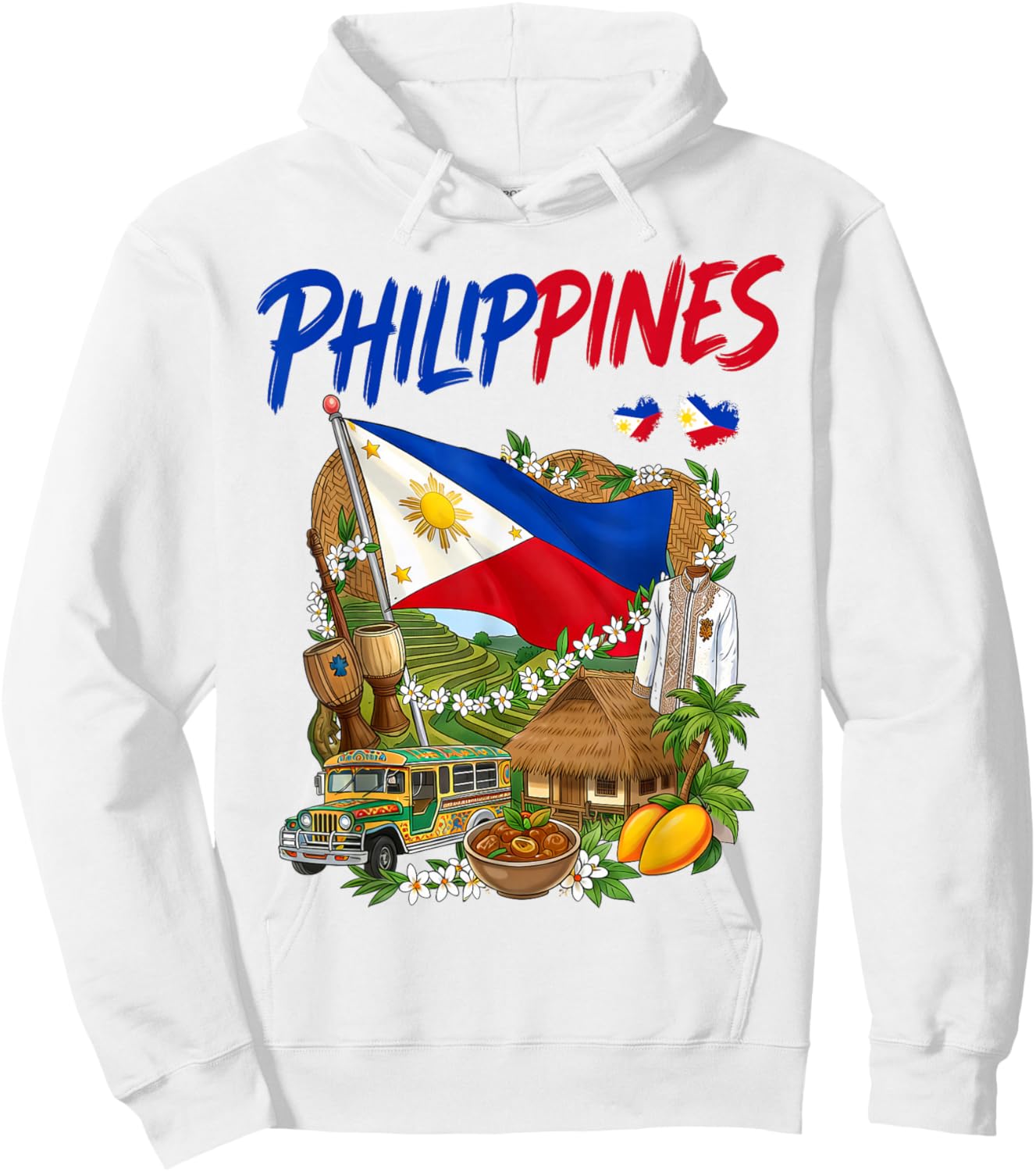 Philippines Heritage Idea for Kids Filipino Flag Themed Hoodie - Hoodie | White