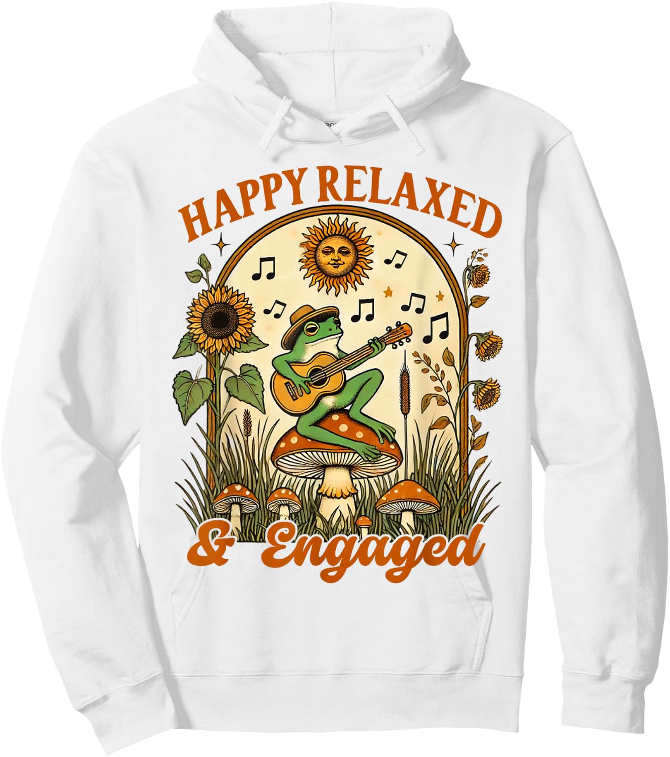 Behavior Analyst ABA Frog Mushroom Happy Relaxed & Engaged Hoodie - Hoodie | White