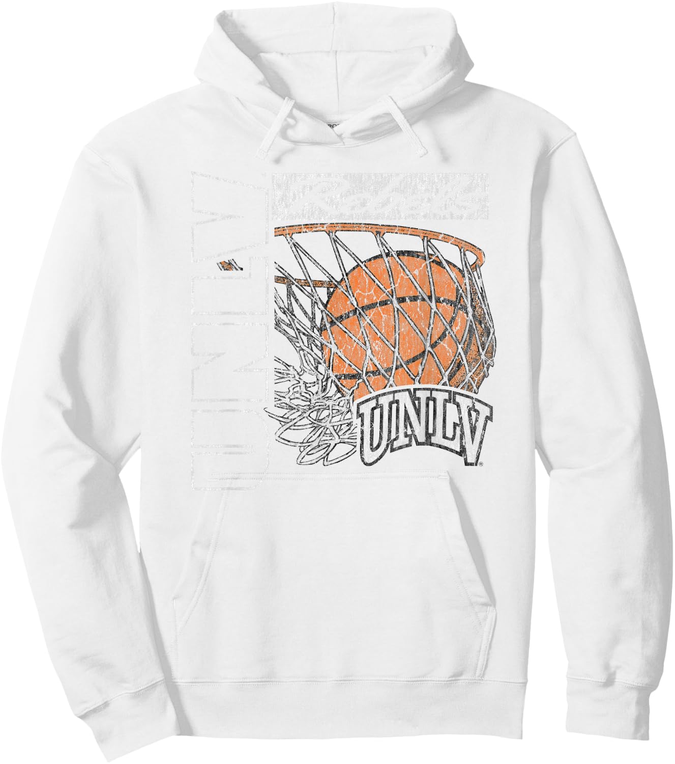 UNLV Rebels Vintage Basketball 90's Red Officially Licensed Hoodie - Hoodie | White