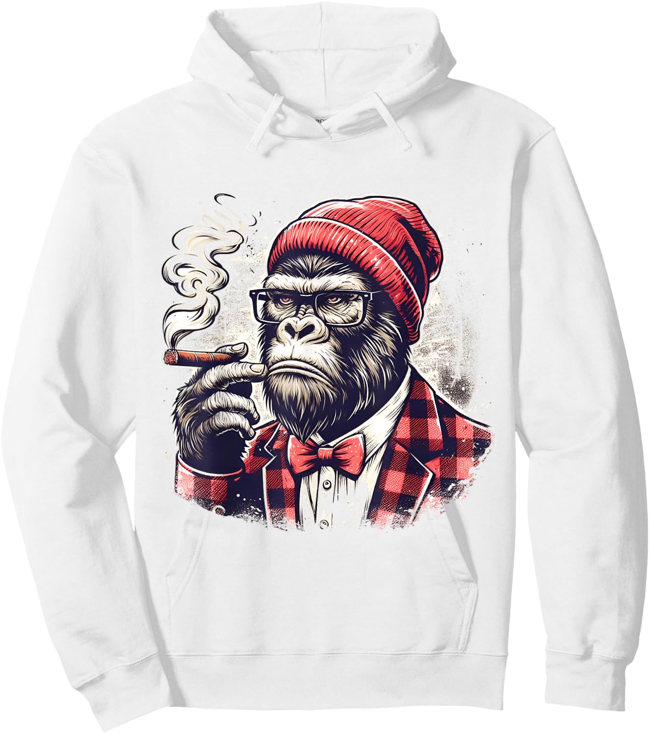 Cigar Smoking Gorilla Hipster Ape Monkey For Cigar Smokers Hoodie - Hoodie | White