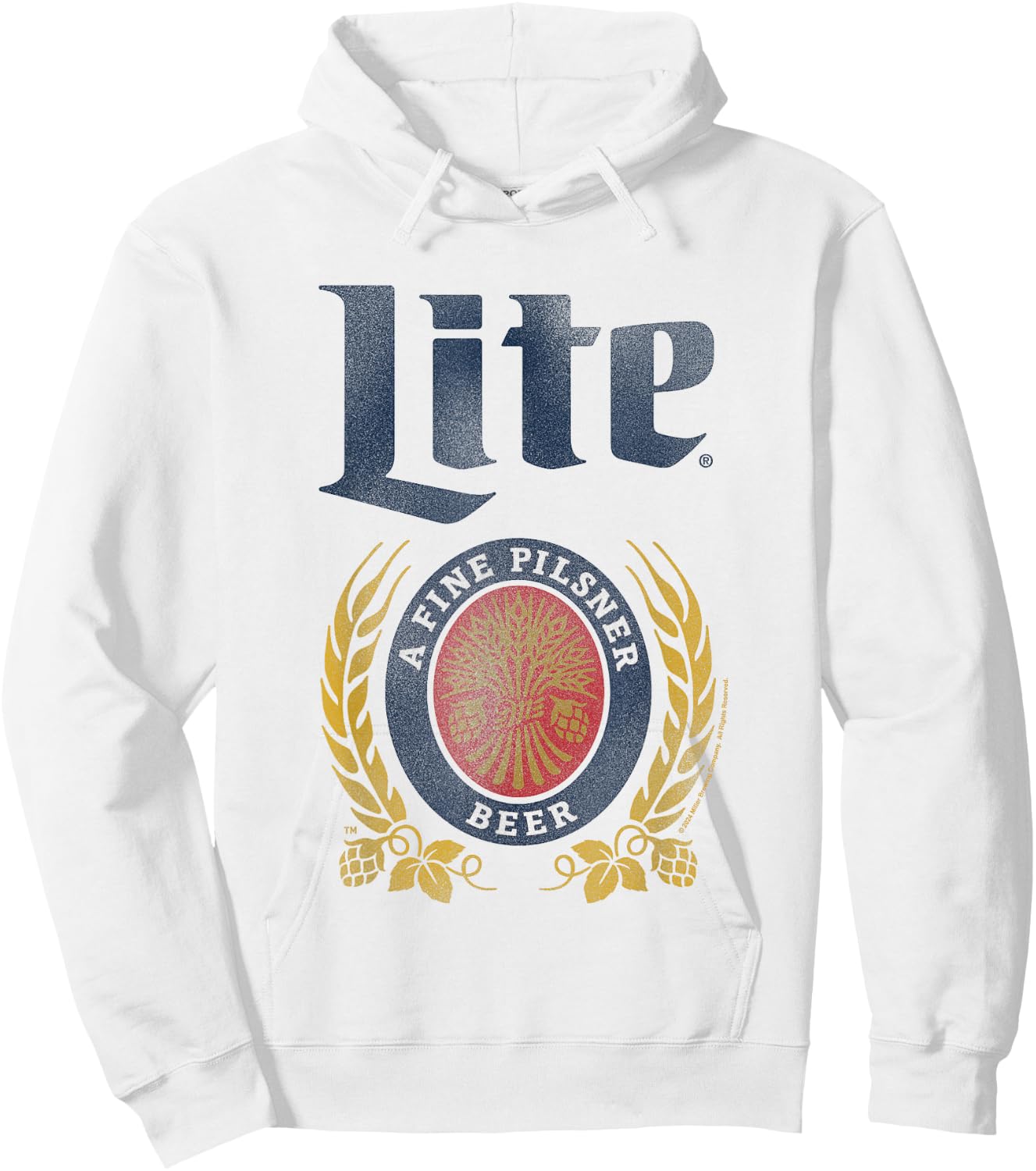 Miller Lite A Fine Pilsner Vintage Beer Label Hoodie - Hoodie | White