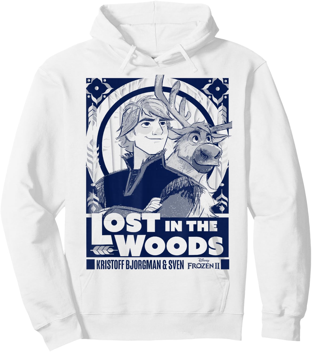 Disney Frozen 2 Kristoff & Sven Lost in The Woods Poster Hoodie - Hoodie | White