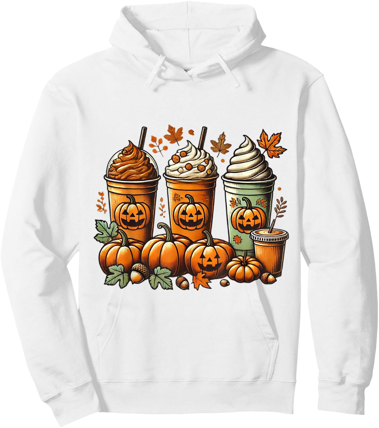 Pumpkin Spice Latte and Fall Coffee Perfect for Thanksgiving Hoodie - Hoodie | White