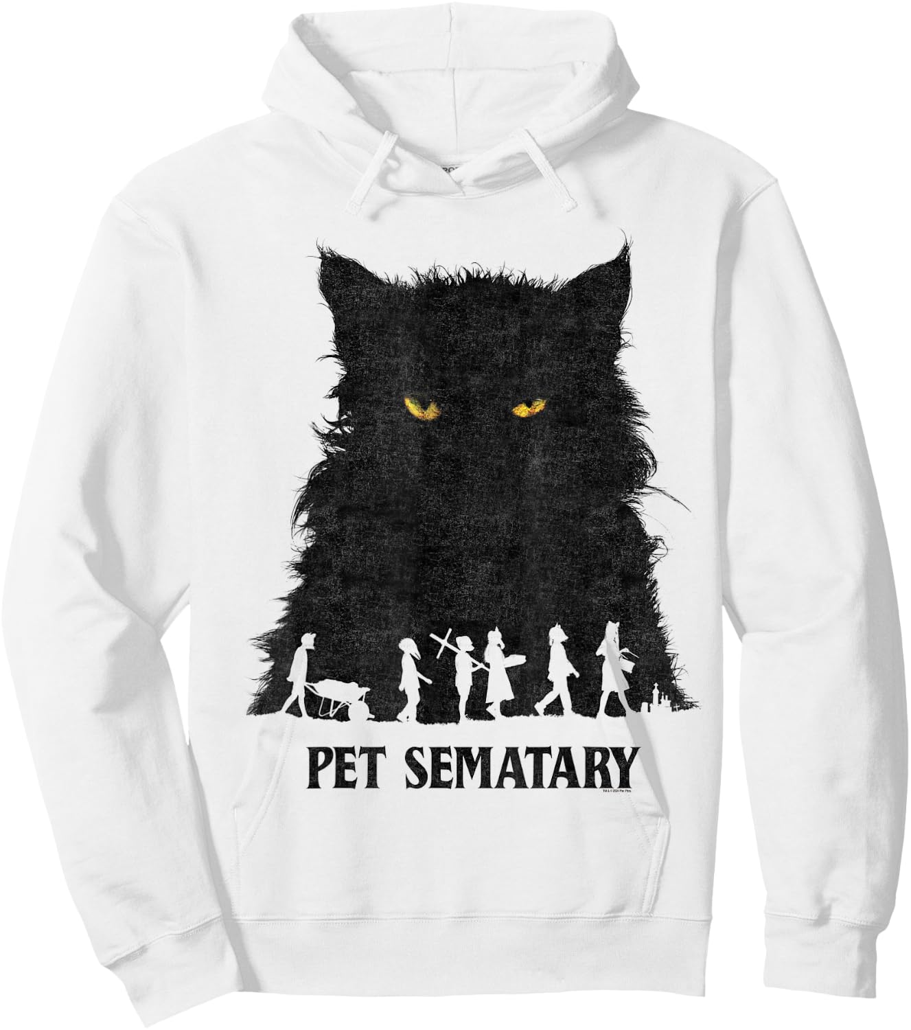 Pet Sematary Halloween Silhouettes Cat Yellow Glowing Eyes Hoodie - Hoodie | White