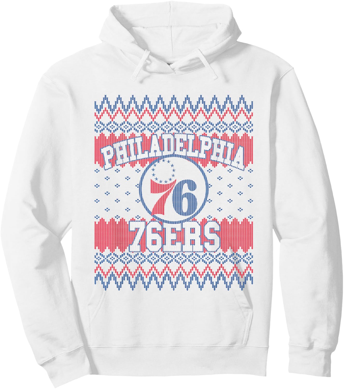 NBA Philadelphia 76ers Ugly Christmas Sweater Style Hoodie - Hoodie | White