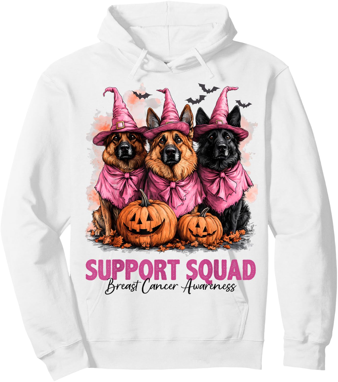 In October We Wear Pink German Shepherd Breast Cancer Gifts Hoodie - Hoodie | White