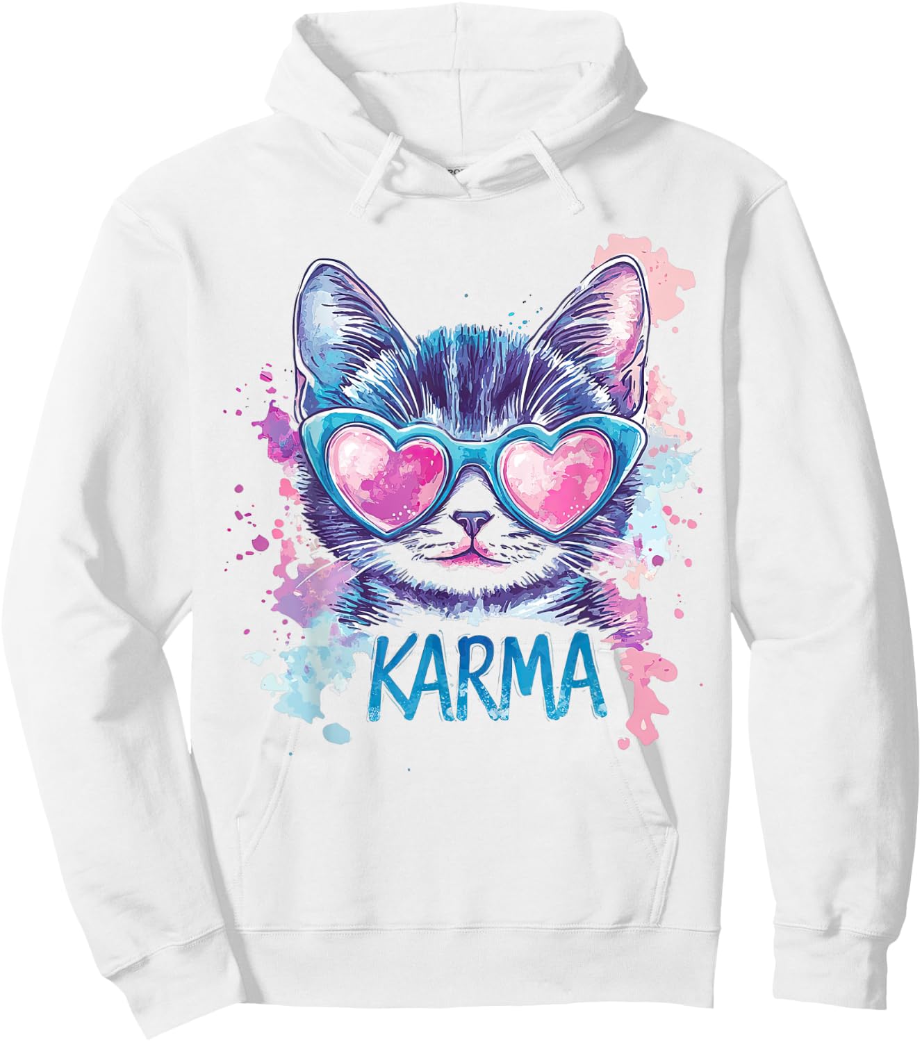 Vintage Cat Karma lovers For Teens Girls Women Men Hoodie - Hoodie | White