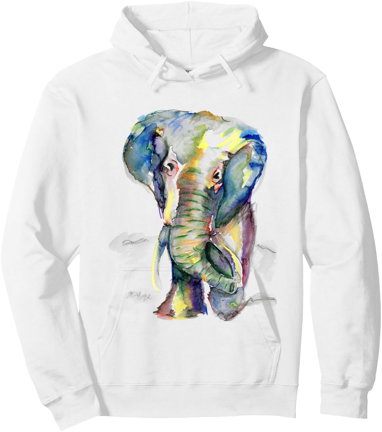 Elephant Lover Animal White Colorful Painting Gift Hoodie - Hoodie | White
