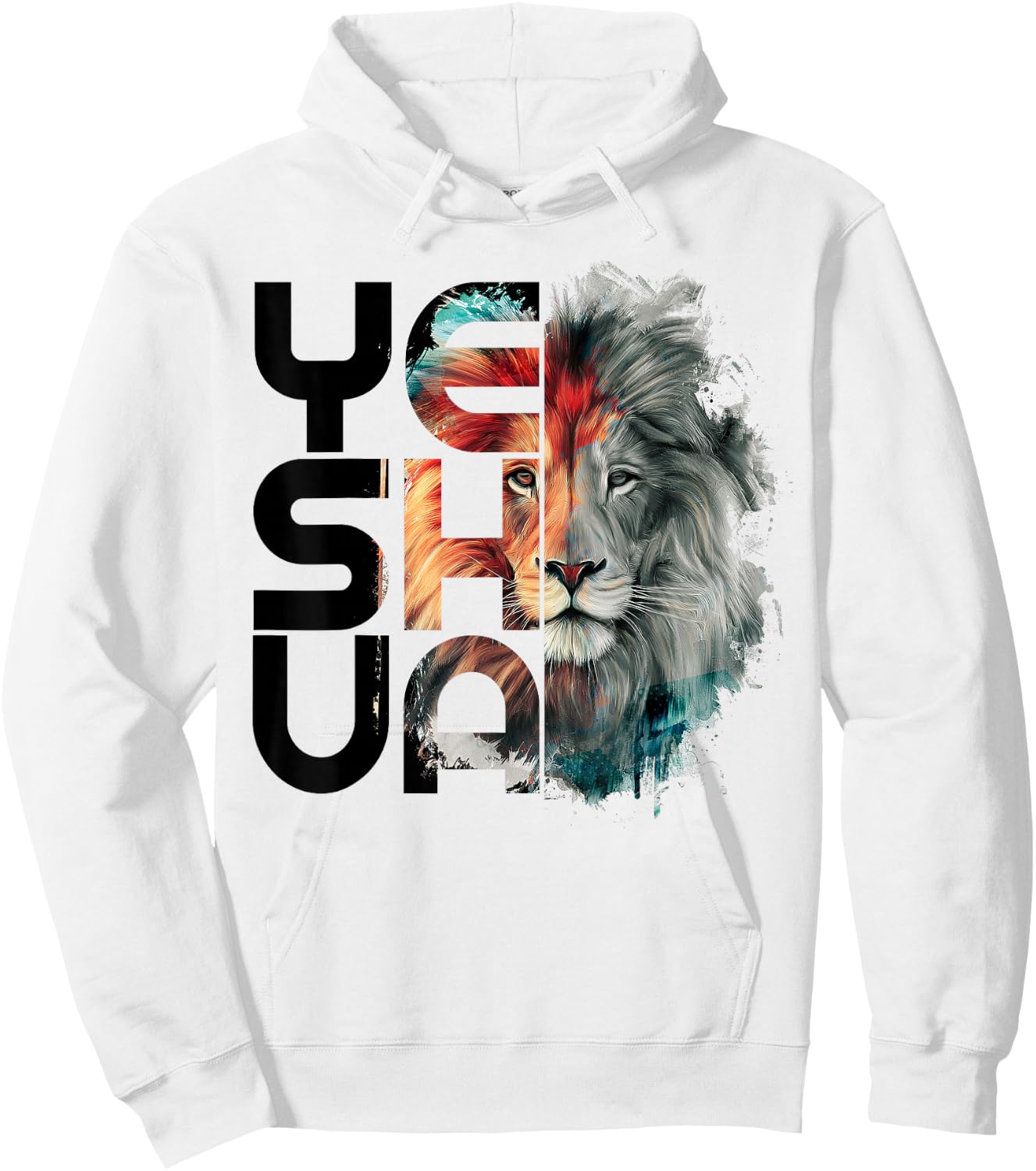 Lion And Yeshua Christian Hoodie - Hoodie | White