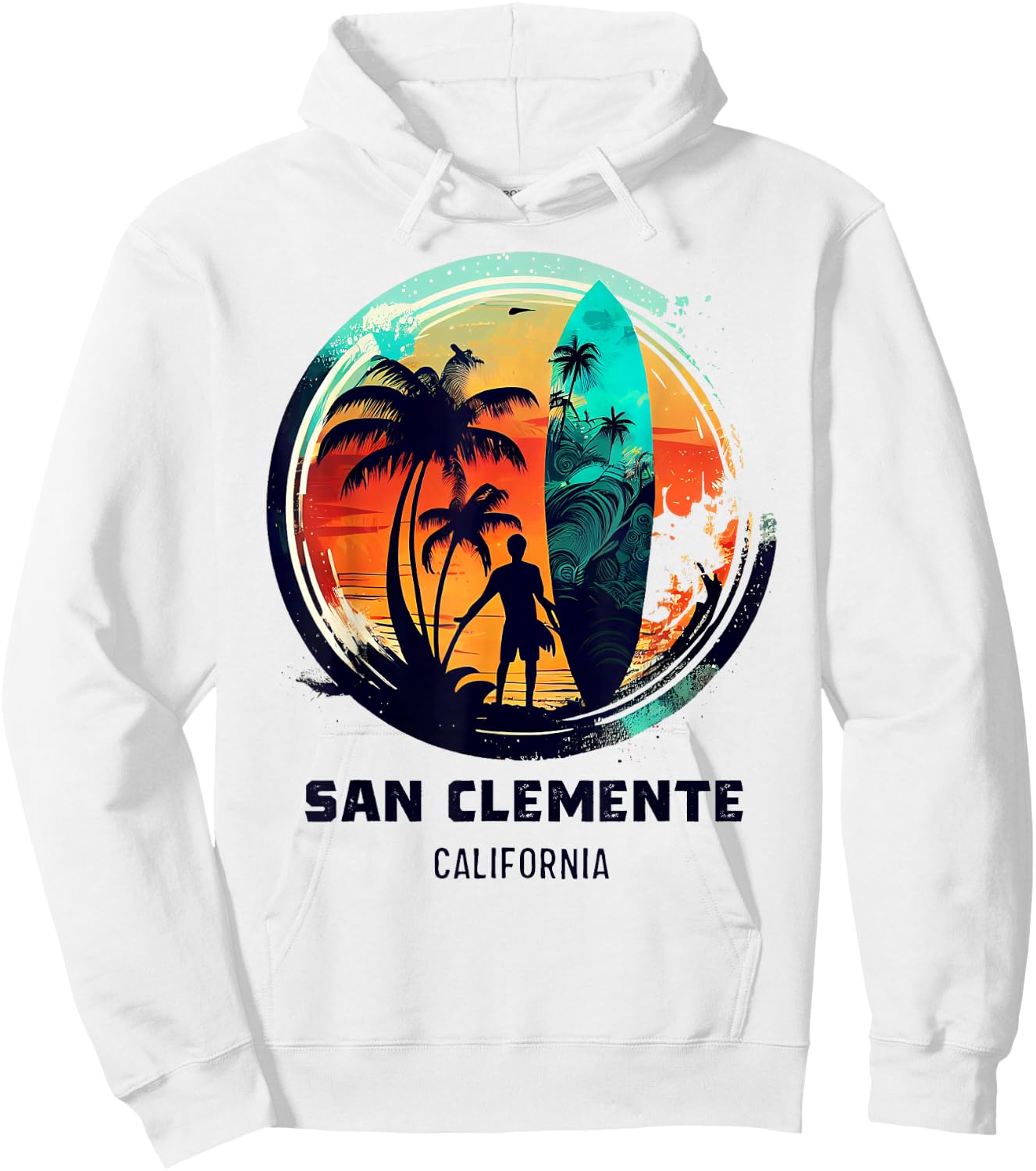 San Clemente California Hoodie - Hoodie | White