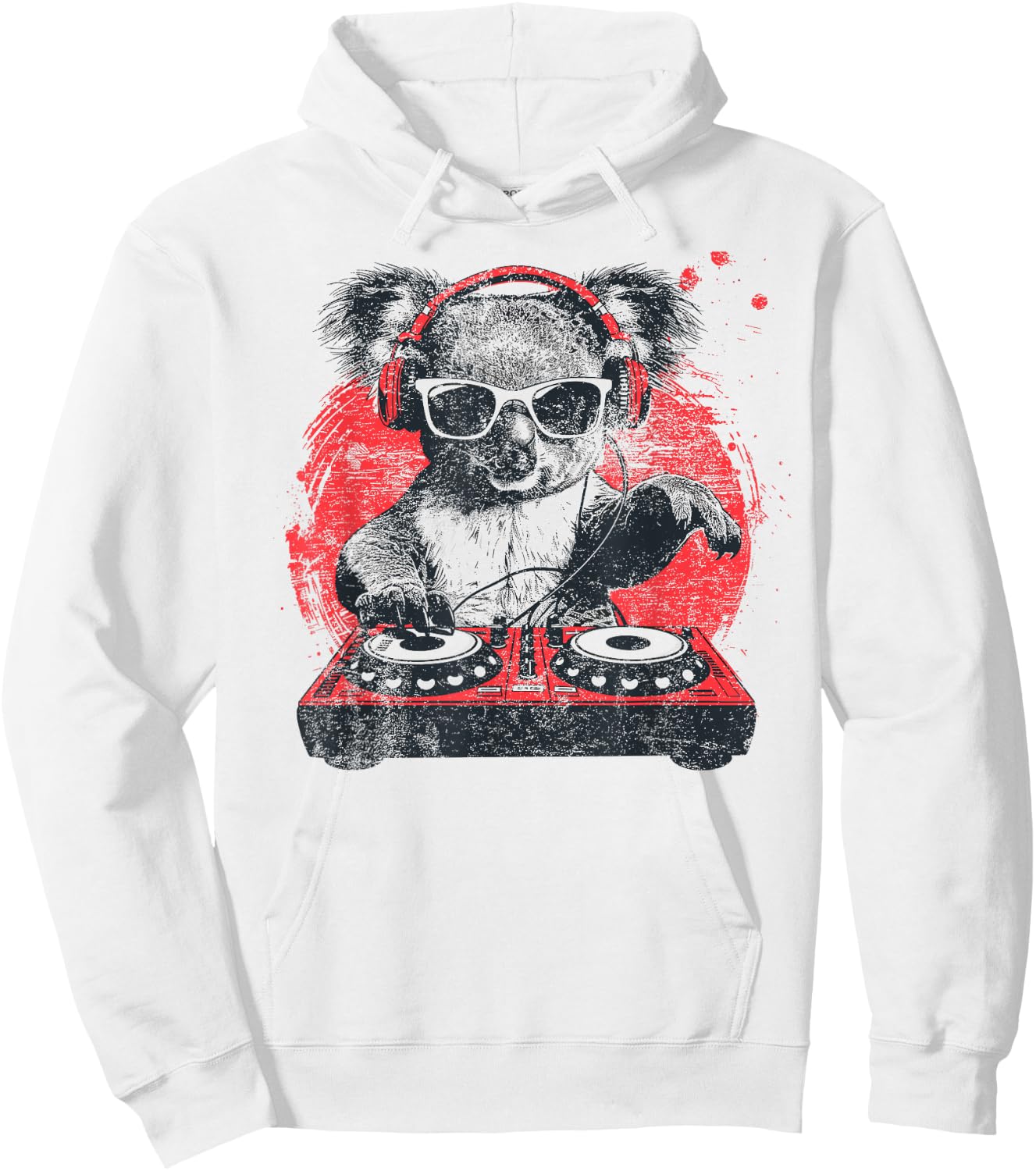 Funny Retro Cool House DJ Koala Animal Disco Headphone Tech Hoodie - Hoodie | White