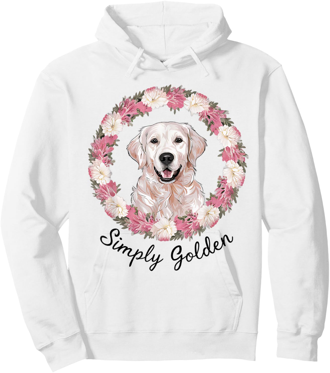 White English Cream Golden Retriever Cute 'Simply Golden' Hoodie - Hoodie | White