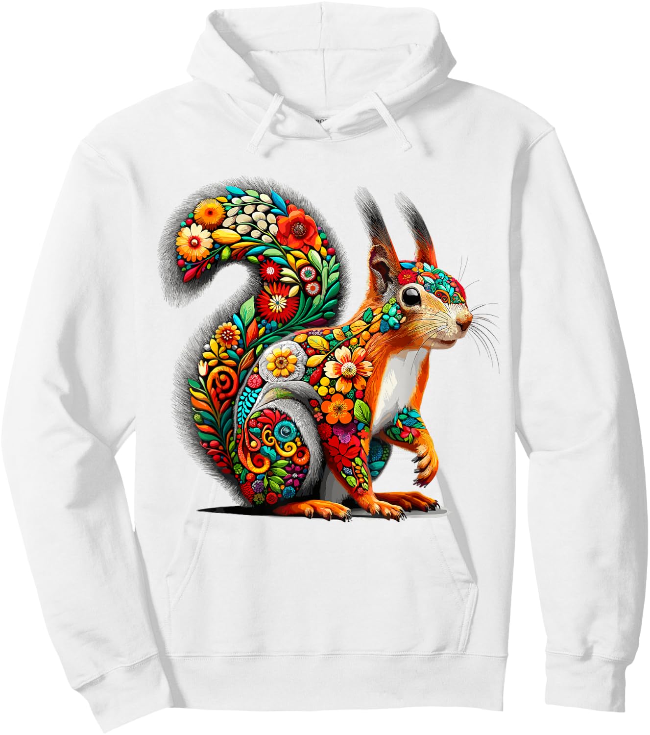 Floral Aesthetic Squirrel Lover Shirt Squirrel Hoodie - Hoodie | White