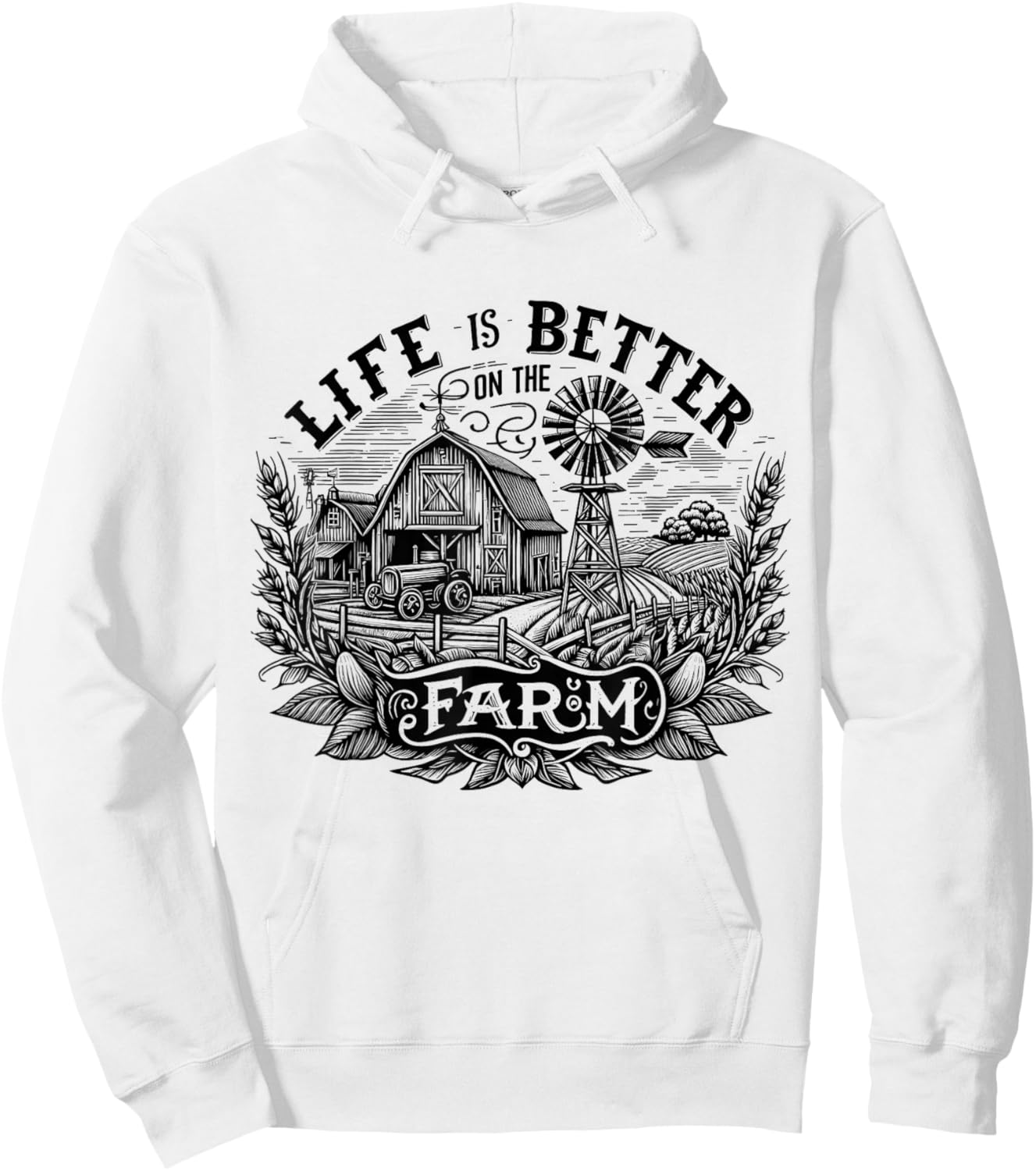 Funny Farming Life is Better On The Farm Farm Lover Hoodie - Hoodie | White