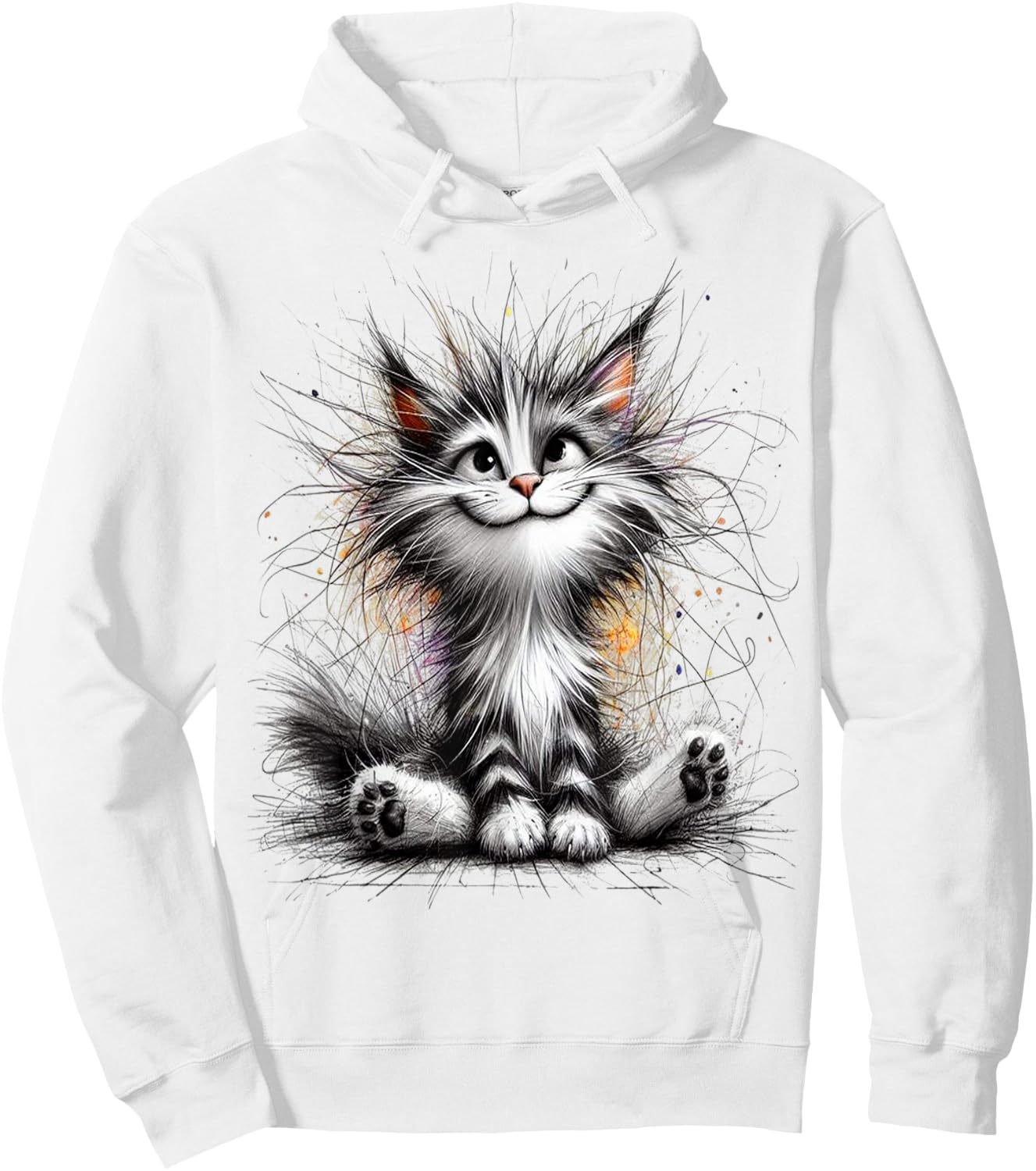 Funny Cat - Smile - Cute Pet Cat lover Women Hoodie - Hoodie | White
