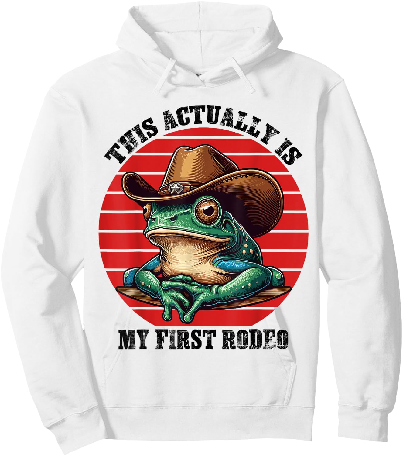 Funny Frog Cowboy Farmer Cowgirl Hat Western Frog Men Women Hoodie - Hoodie | White