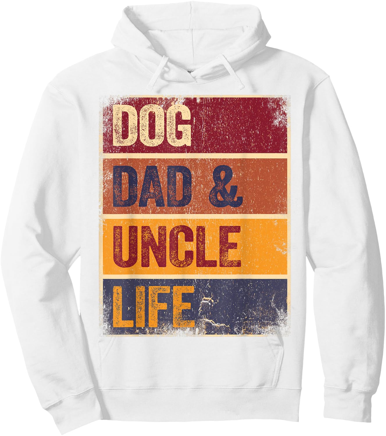 Rockin The Dog Dad Uncle Life Retro Men Dog Loving Uncle Hoodie - Hoodie | White