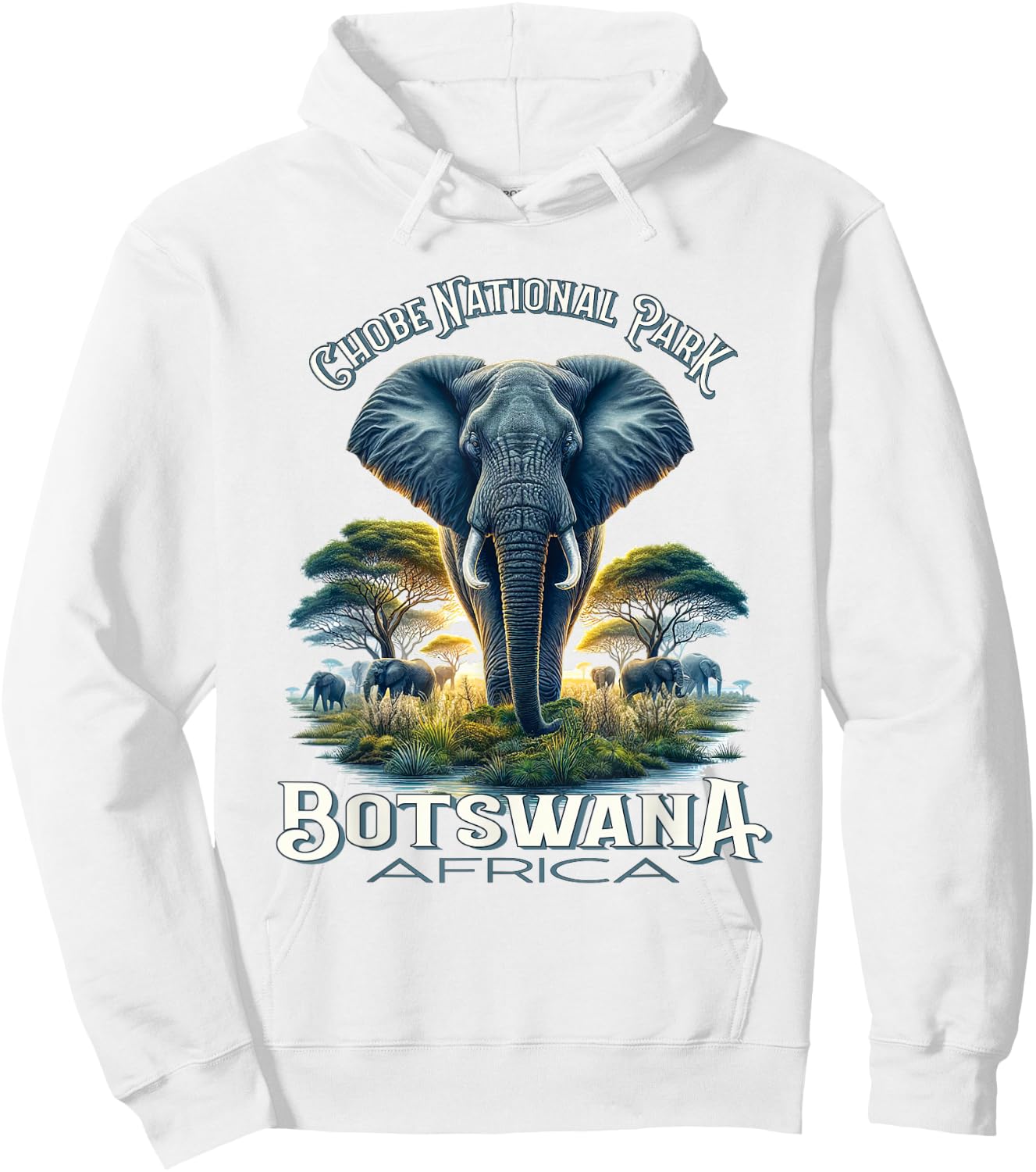 Chobe National Park Botswana Africa Elephants Safari Hoodie - Hoodie | White