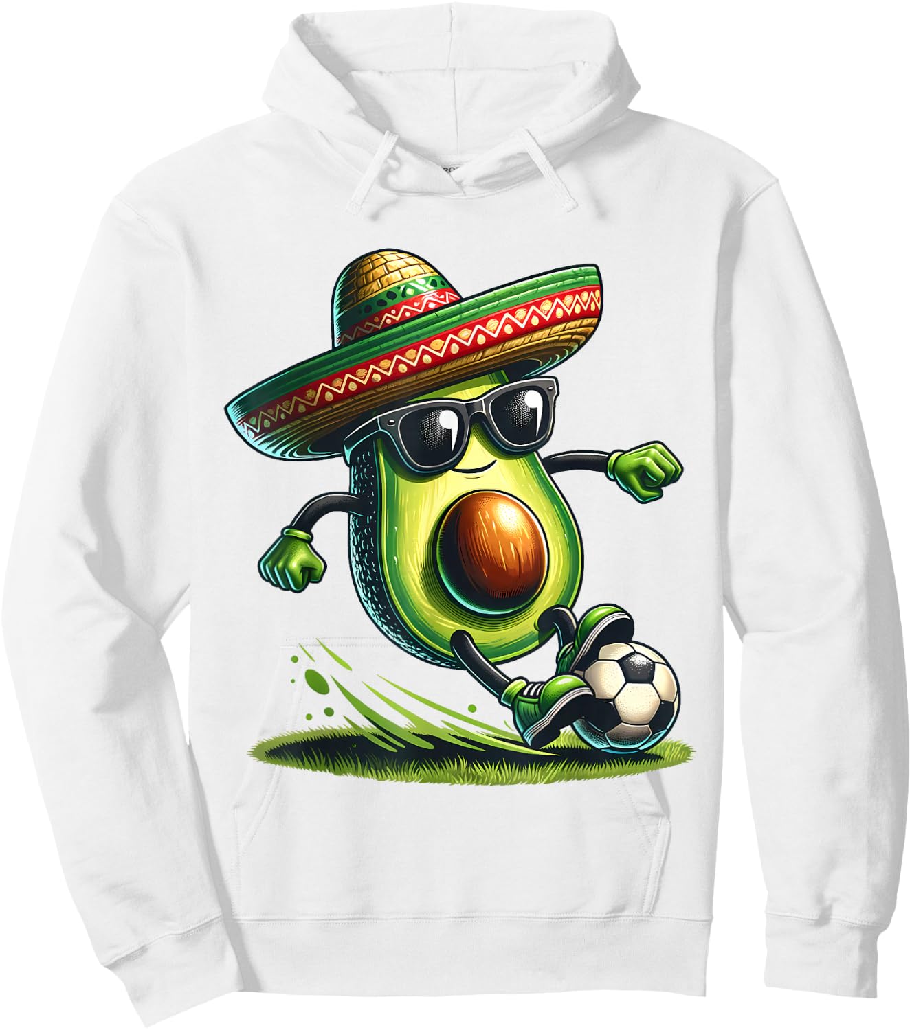 Funny Cinco De Mayo Avocado Showing Soccer Skills Outfit Hoodie - Hoodie | White