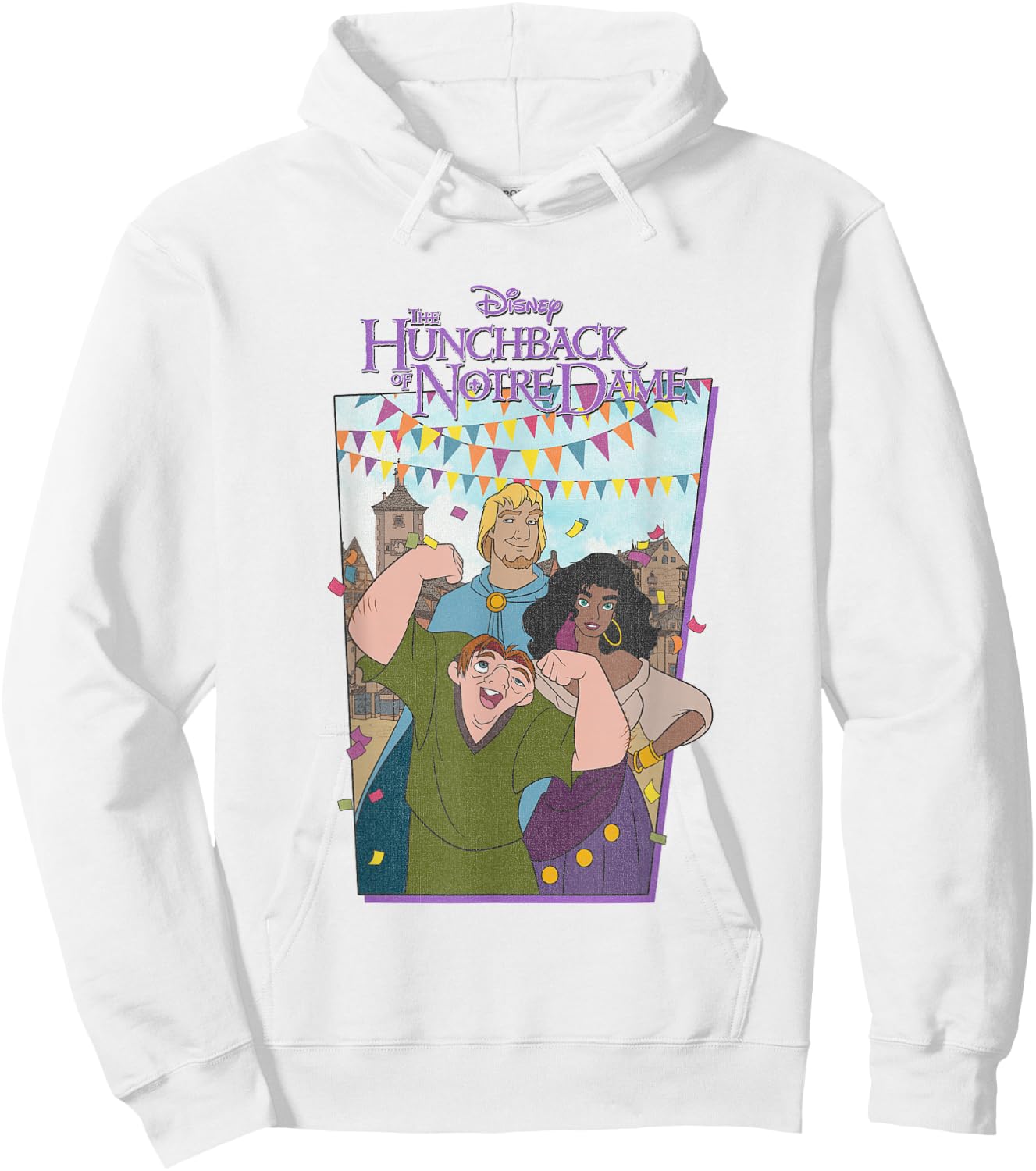 Disney The Hunchback of Notre Dame Iconic Group Shot Poster Hoodie - Hoodie | White