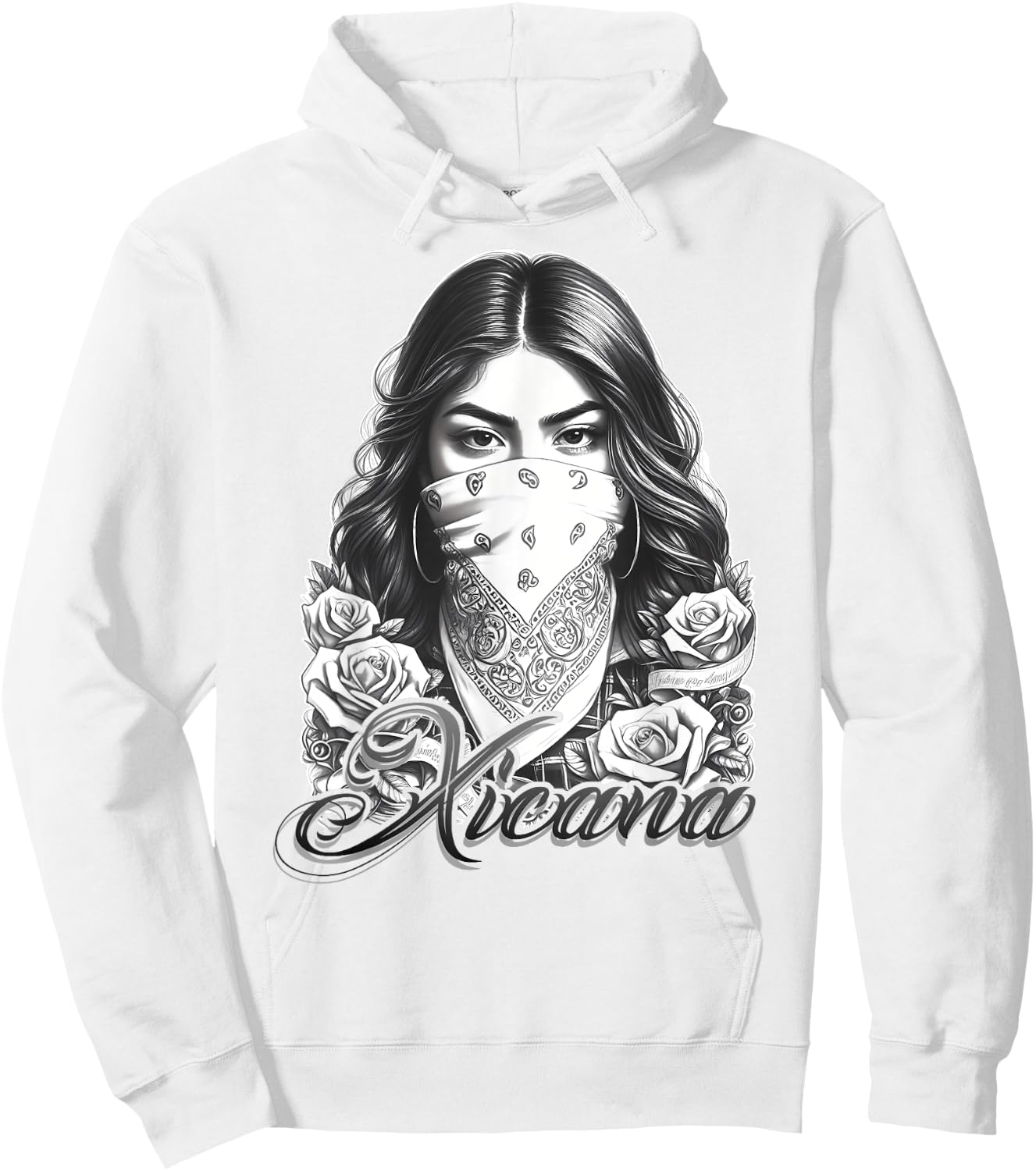 XICANA Chicana Shirt Tattoo Chicano Art Cholo Hoodie - Hoodie | White