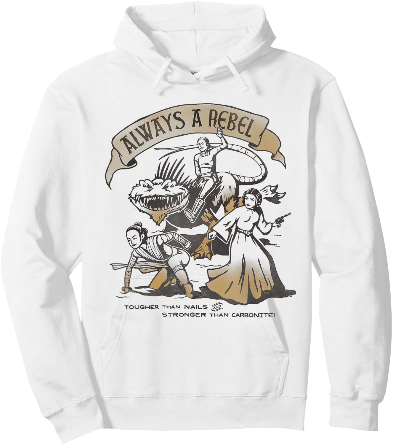 Star Wars Women of the Galaxy Leia Padmé Rey Always a Rebel Hoodie - Hoodie | White