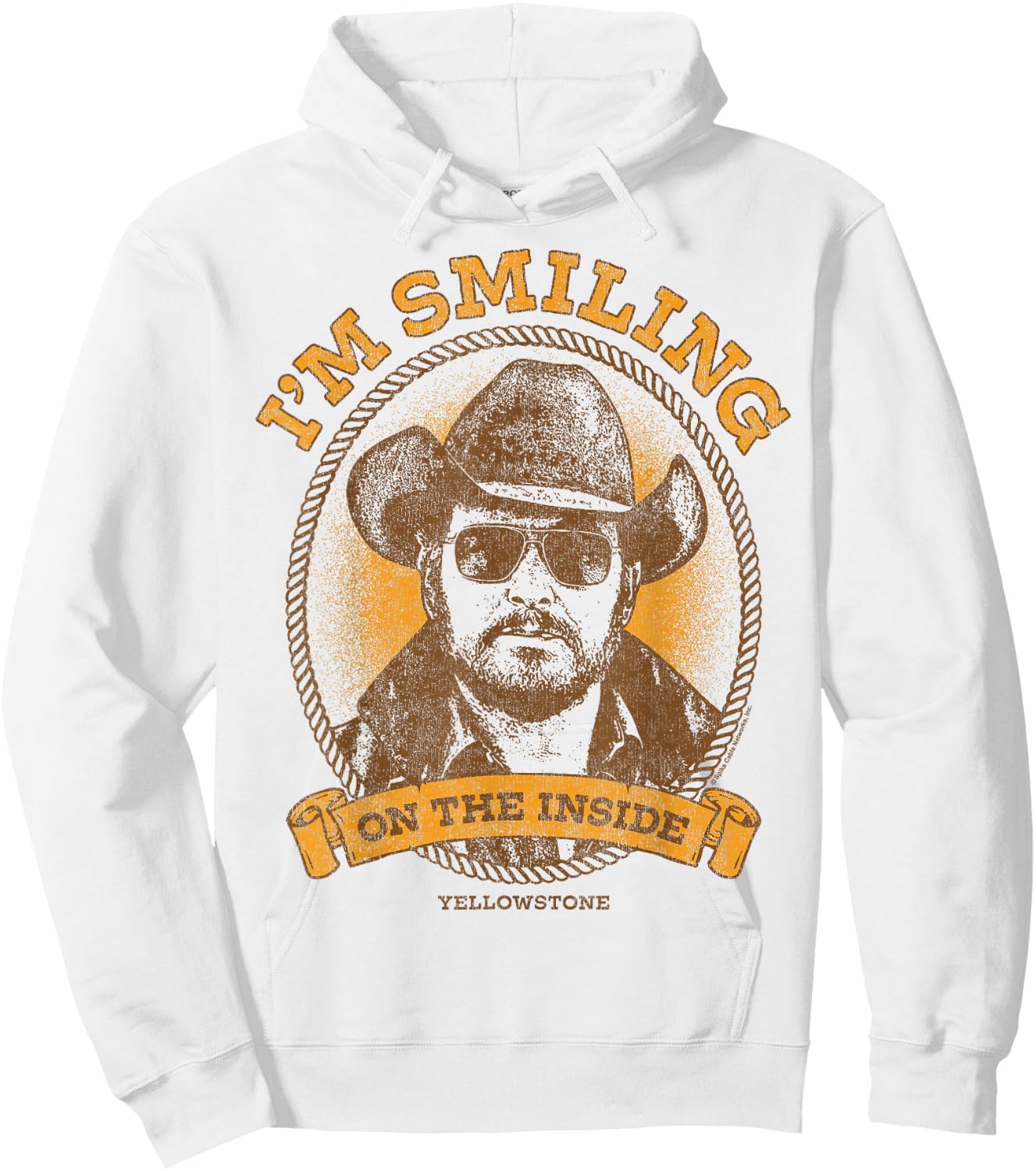 Yellowstone - RIP Wheeler I'm Smiling On The Inside Hoodie - Hoodie | White