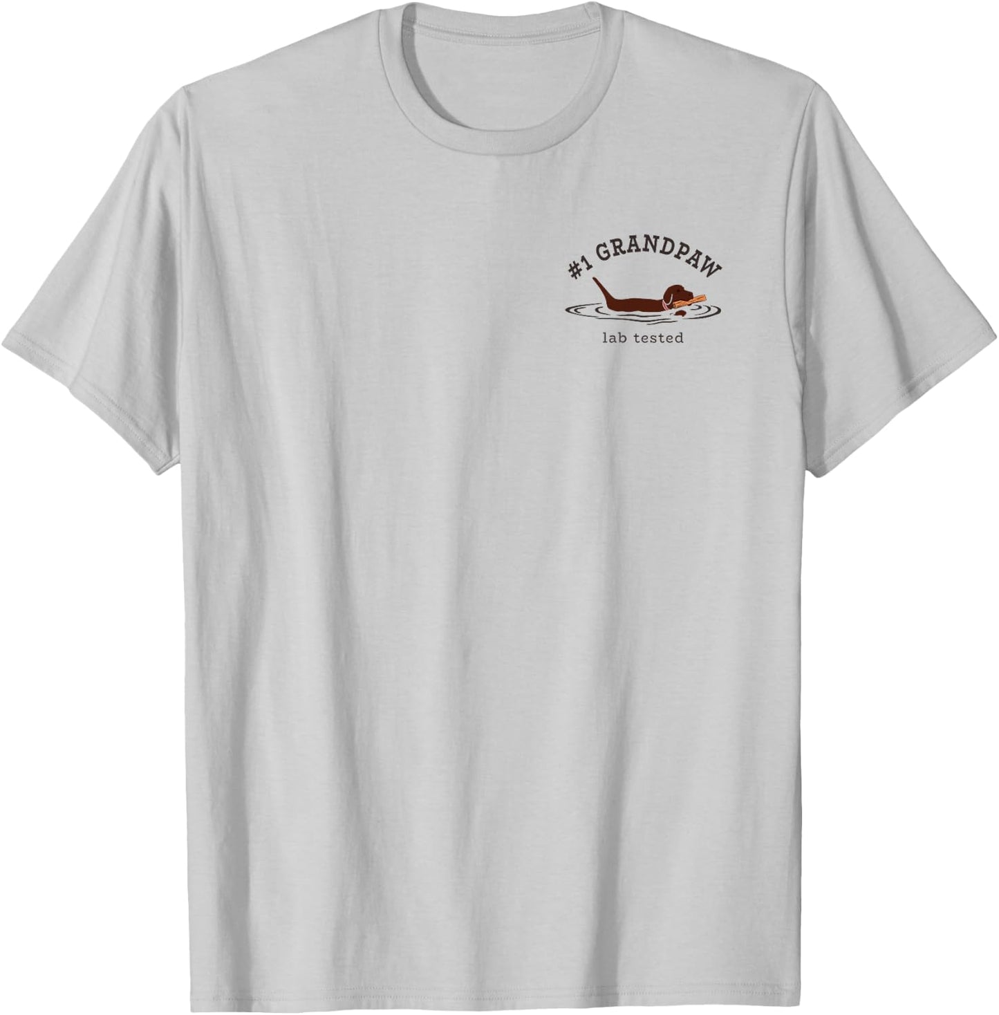 2 Sided Print Chocolate Labrador Retriever Dog #1 Grandpaw Men T-Shirt - T-Shirt | Ash