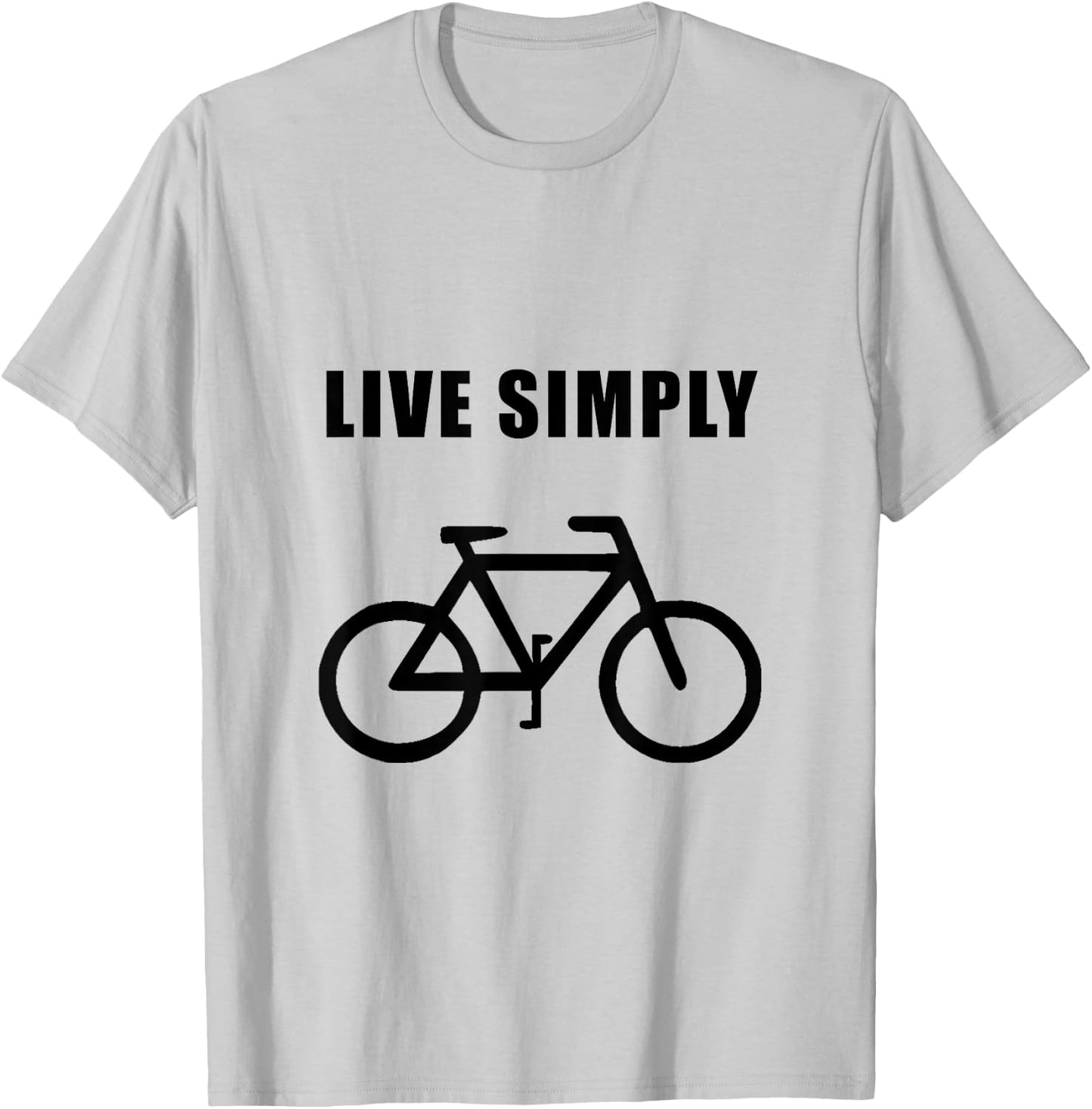 Live Simply Bike Cycling Fan Funny T-Shirt - T-Shirt | Ash