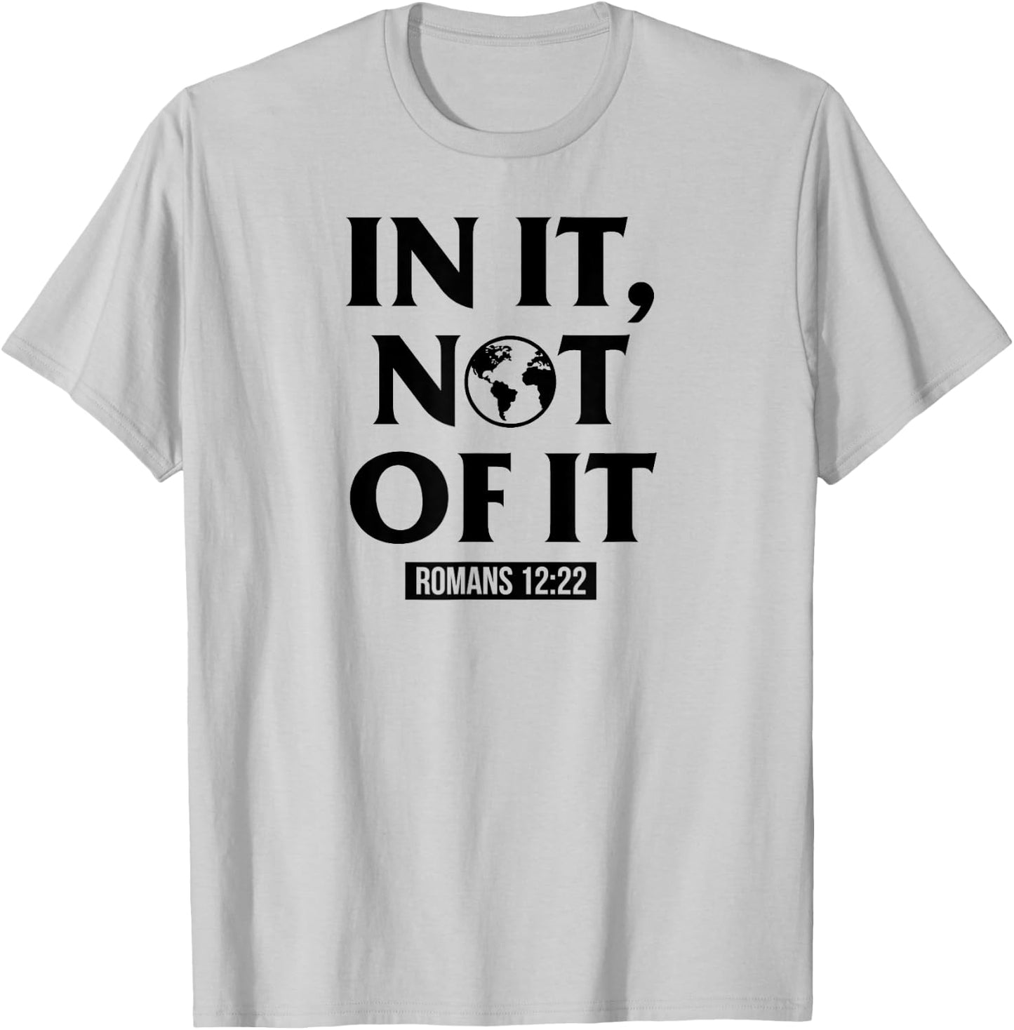 In It Not Of It Romans 12:22 - Christian Bible Verse Quote T-Shirt - T-Shirt | Ash