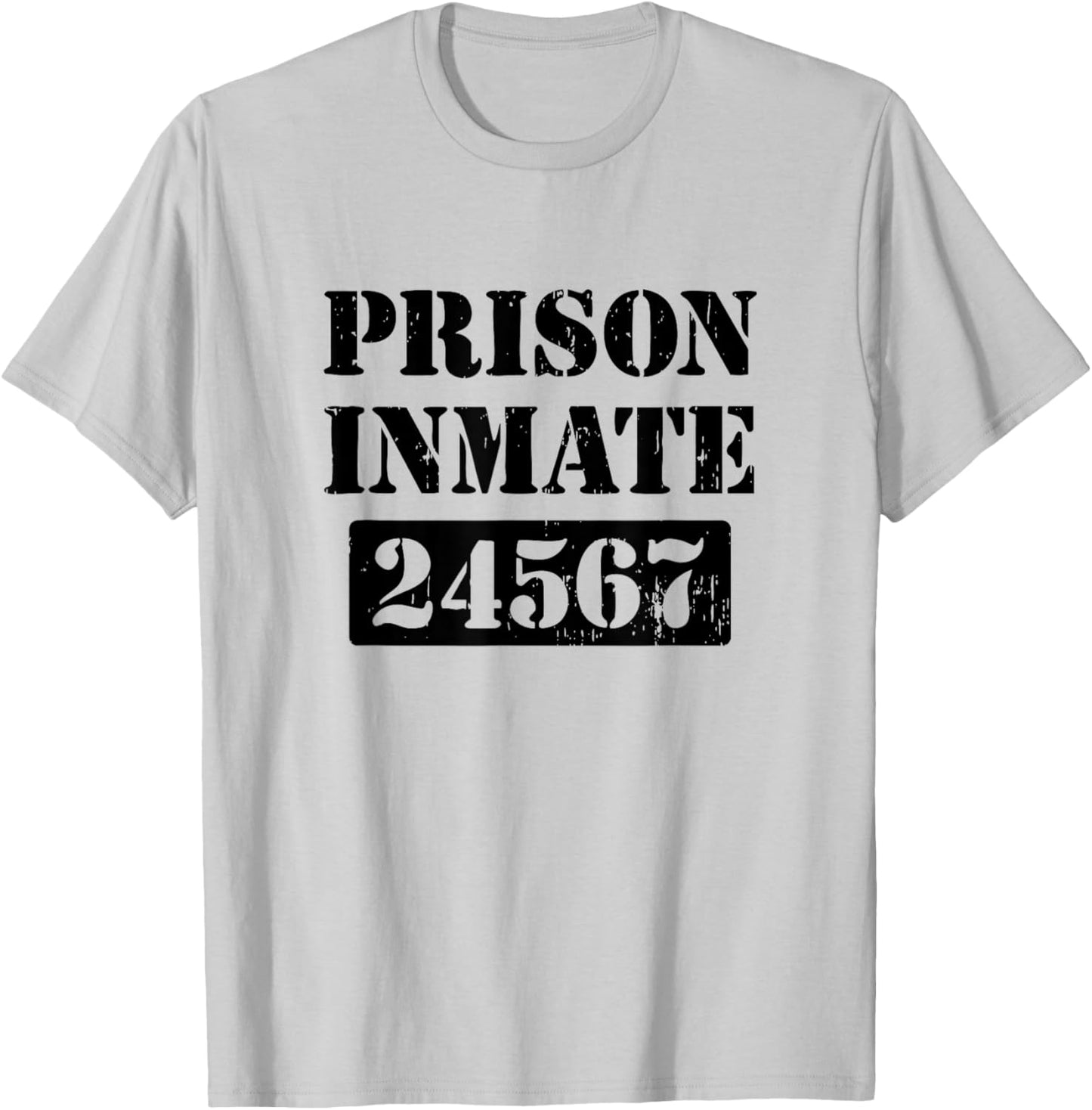 Prisoner Costume Orange Prison Uniform Halloween Jail Inmate T-Shirt - T-Shirt | Ash