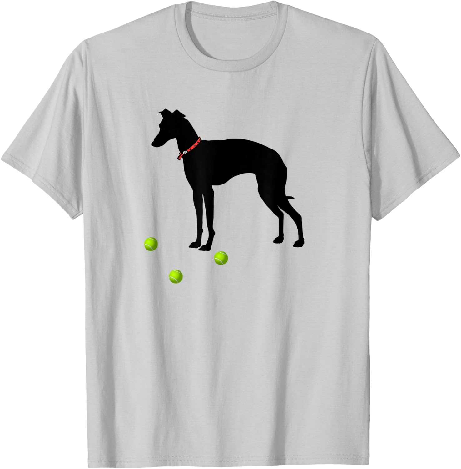 Italian Greyhound Dog Plays Fetch Yellow Tennis Balls Gift Men Women Kids T-Shirt - T-Shirt | Ash
