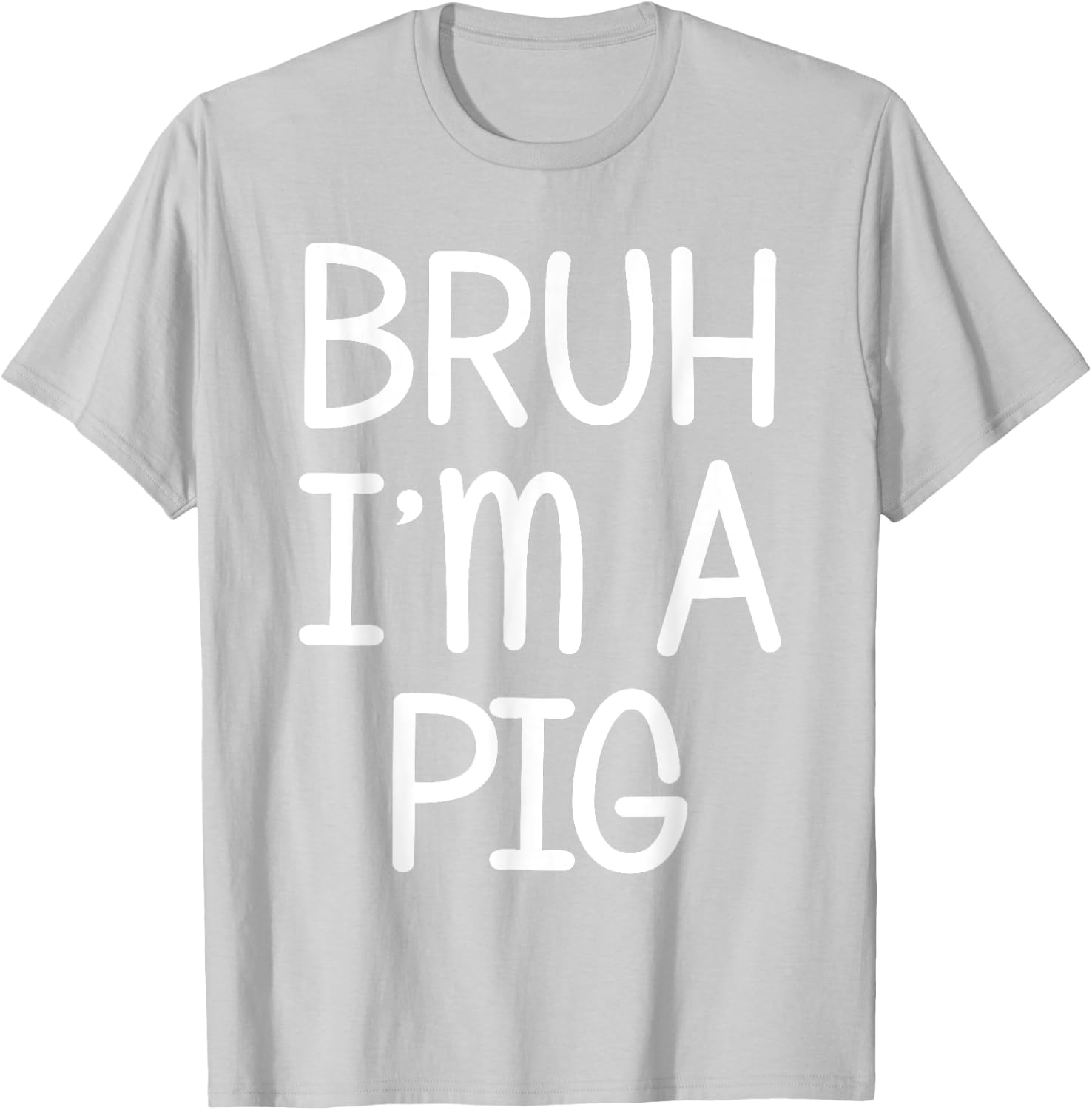 Pretend I'm A Pig Funny Lazy Halloween Costume Party T-Shirt - T-Shirt | Ash