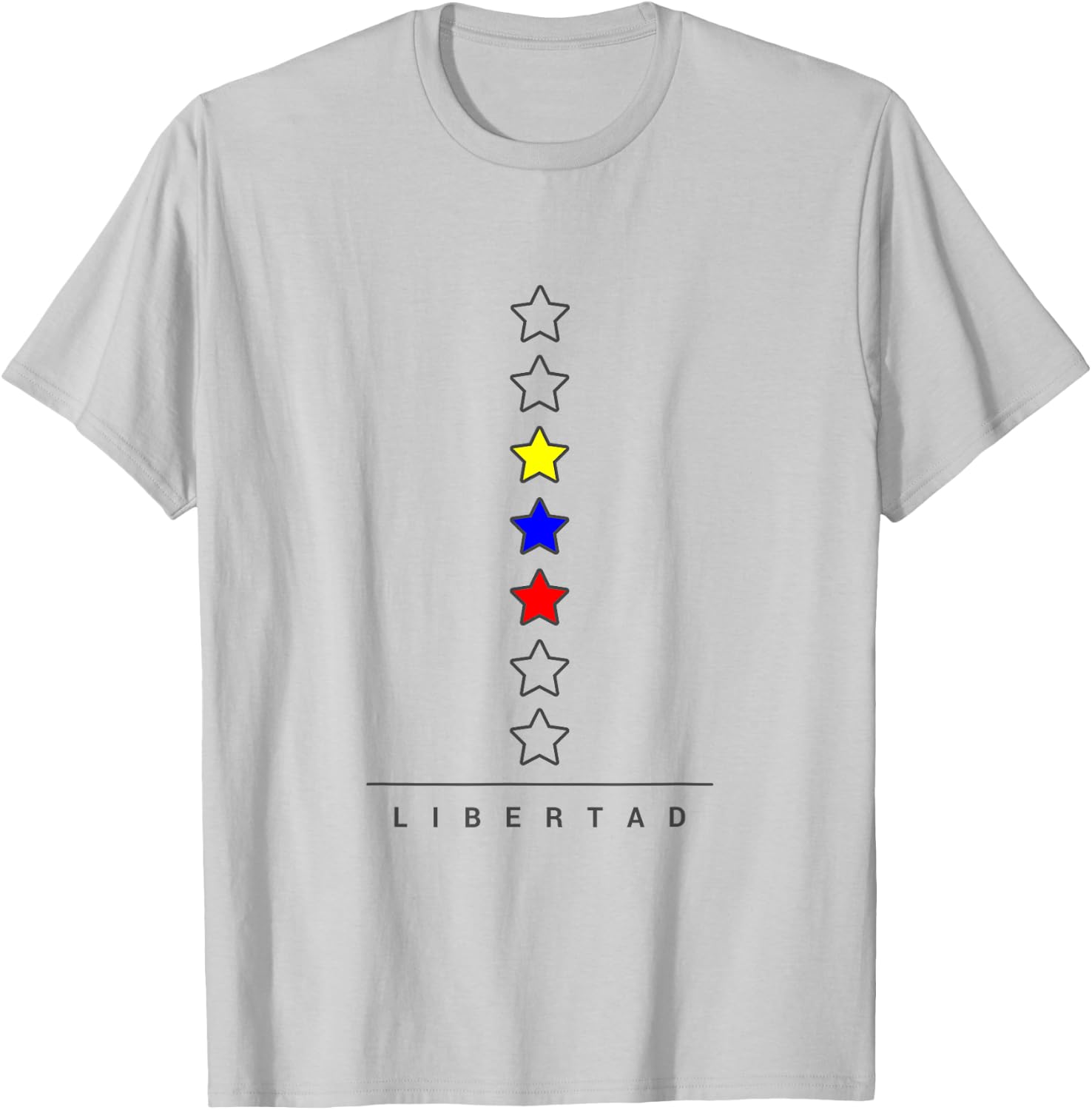 Venezuelan Flag 7 Stars Libertad Minimalist Tricolor gift T-Shirt - T-Shirt | Ash